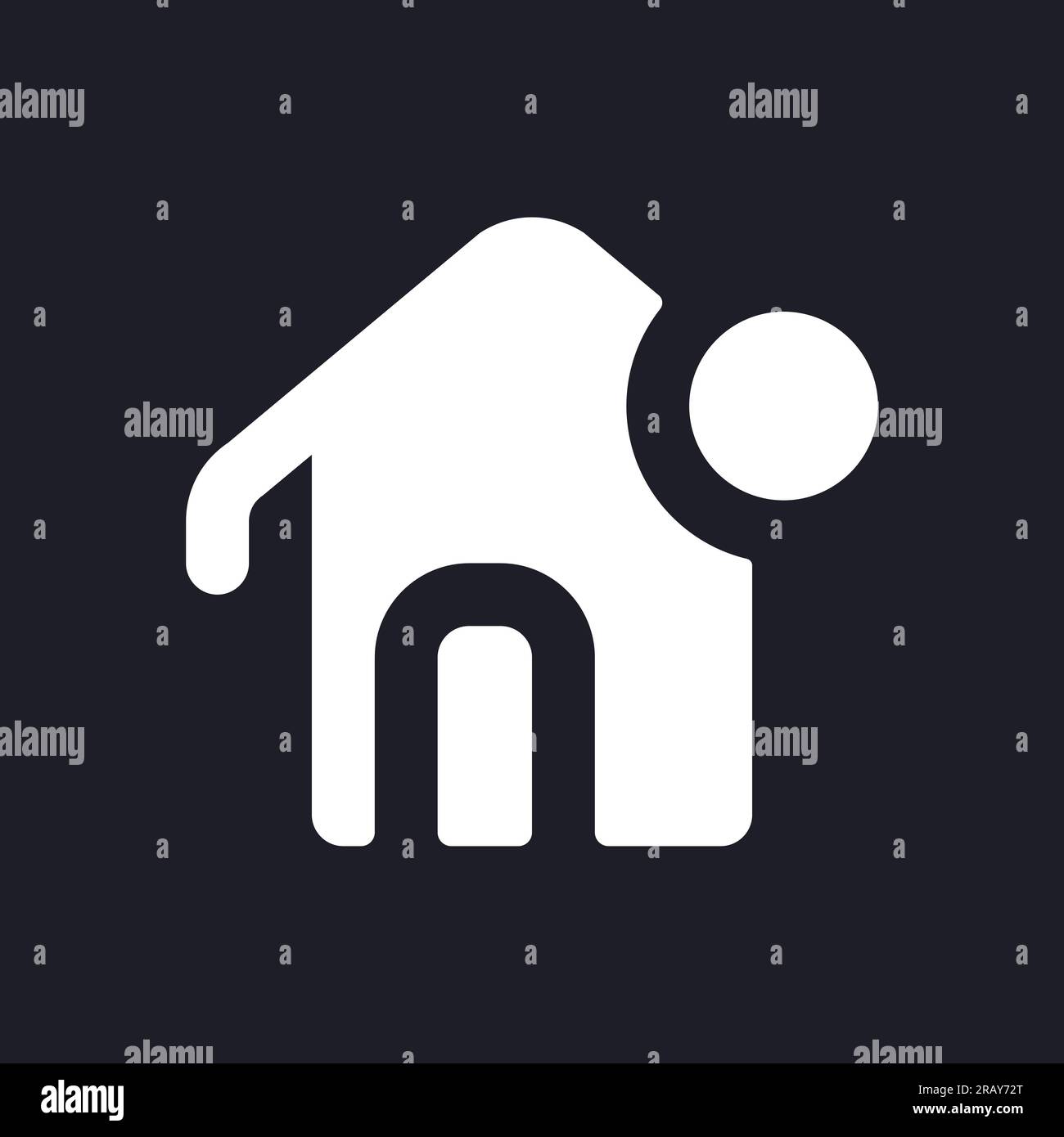 Notification from homepage dark mode glyph ui icon Stock Vector
