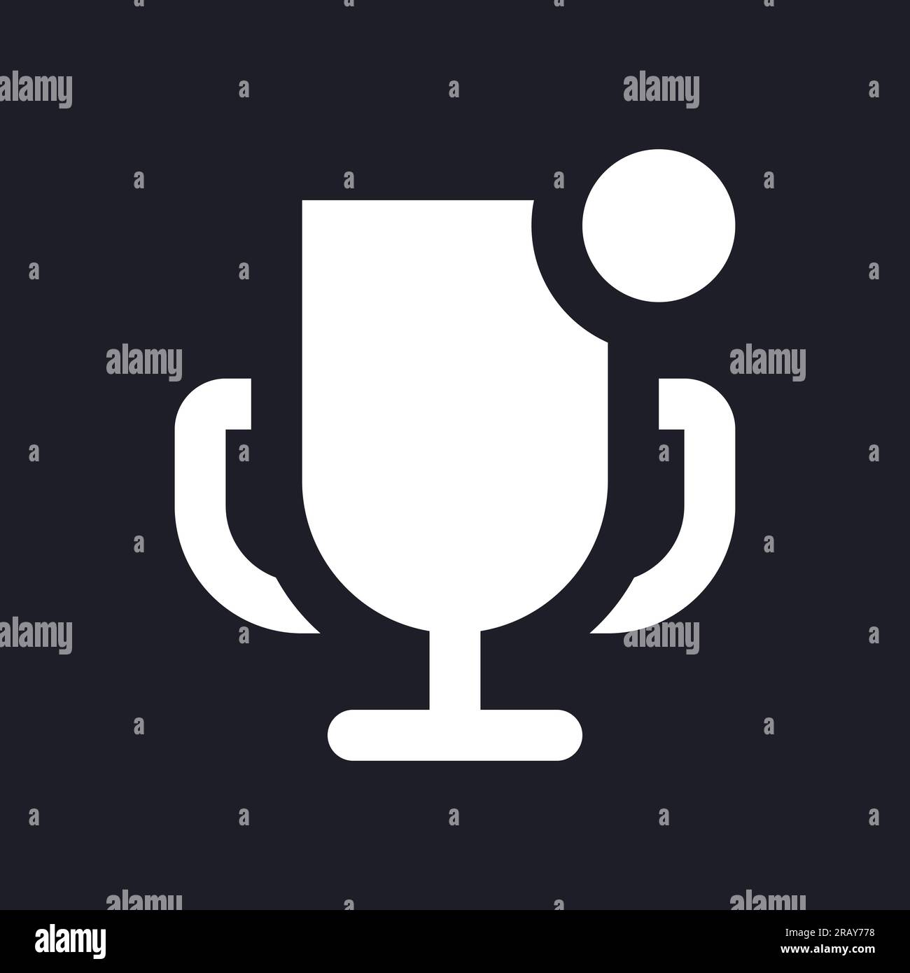 Notification about competition dark mode glyph ui icon Stock Vector