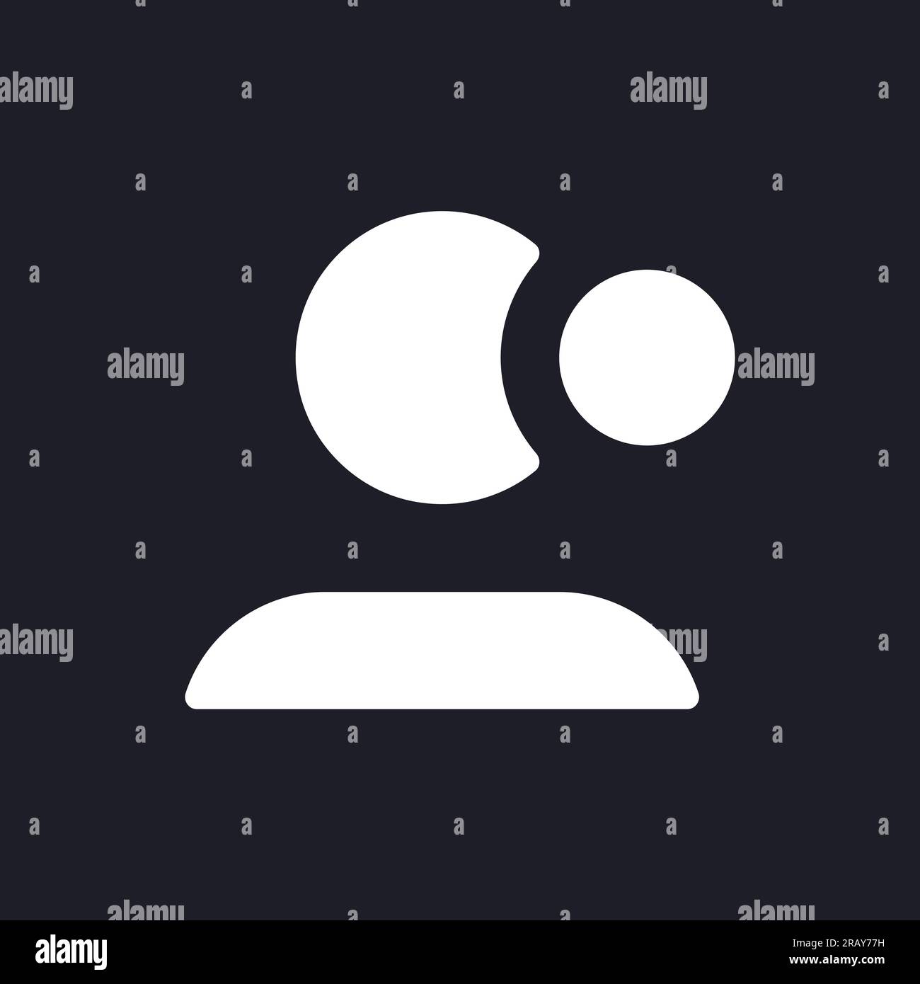 Notification from personal page dark mode glyph ui icon Stock Vector