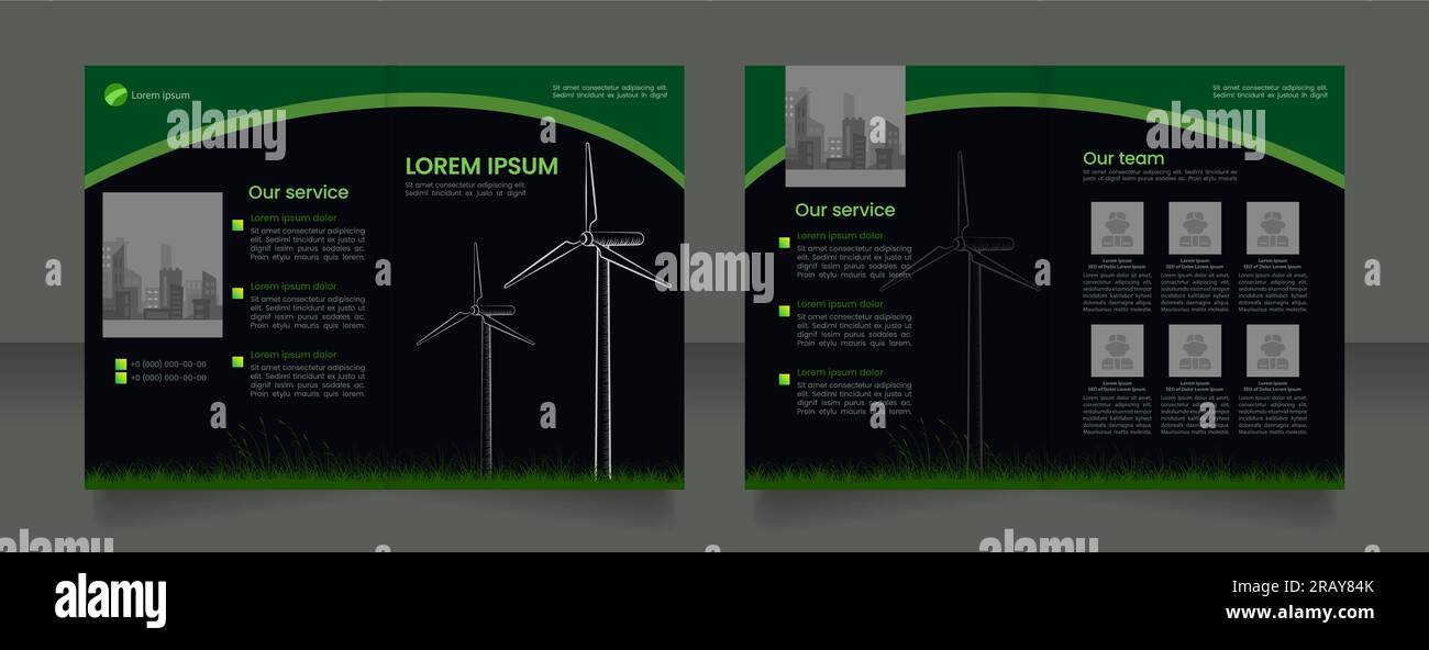 Eco friendly power generation bifold brochure template design Stock ...