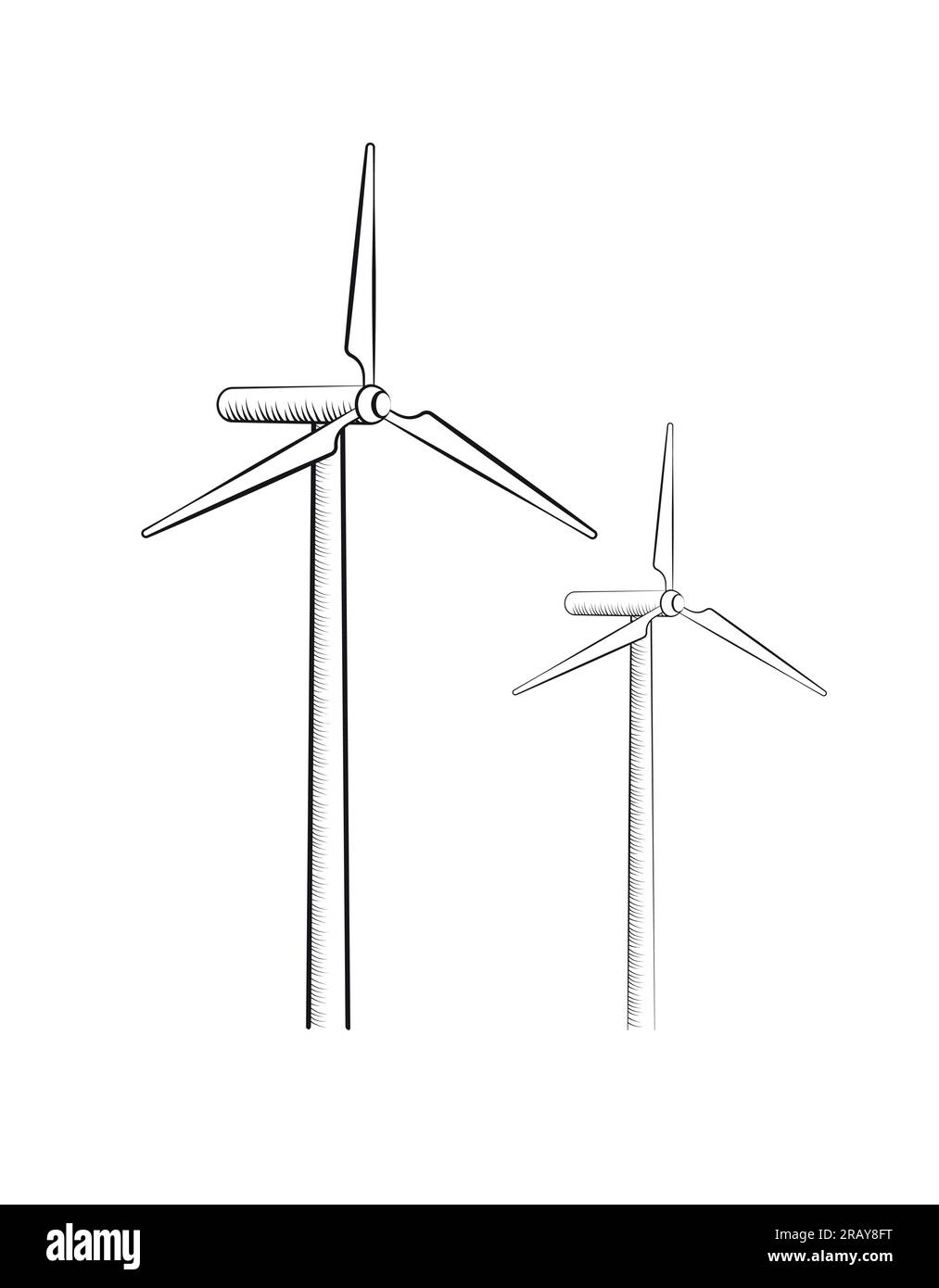 Wind turbines flat chalk element design Stock Vector Image & Art - Alamy