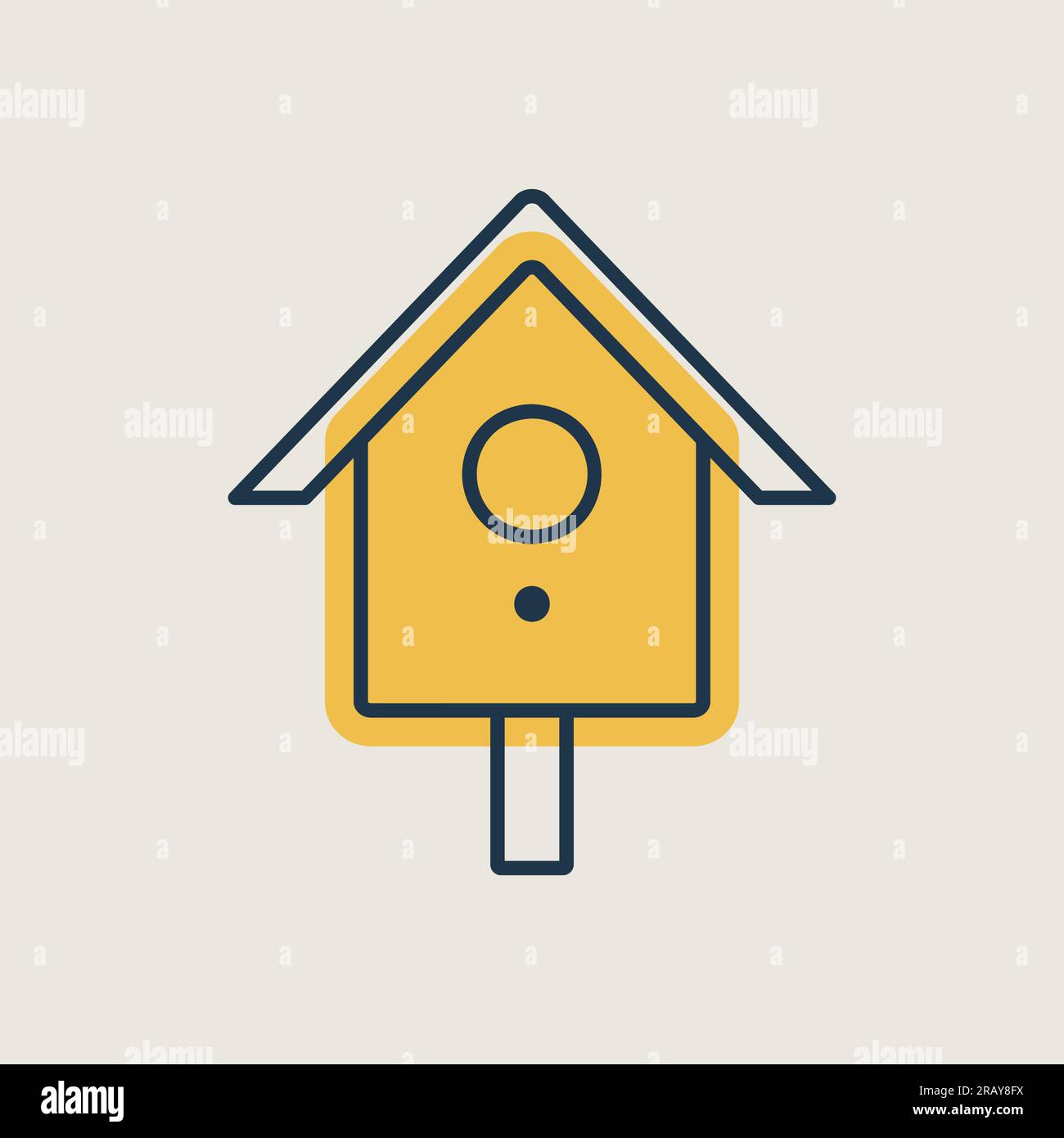 Nesting box or birds house vector isolated icon. Graph symbol for pet