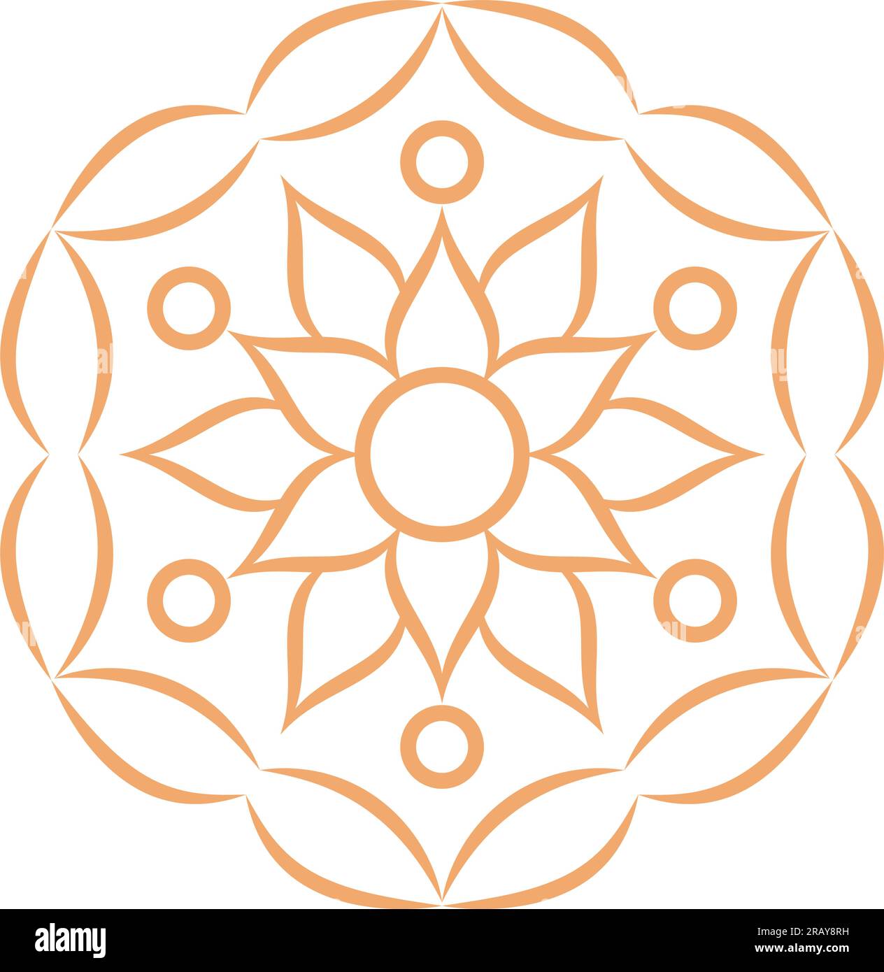 Mandala flower with ornamental frame brochure element design Stock Vector