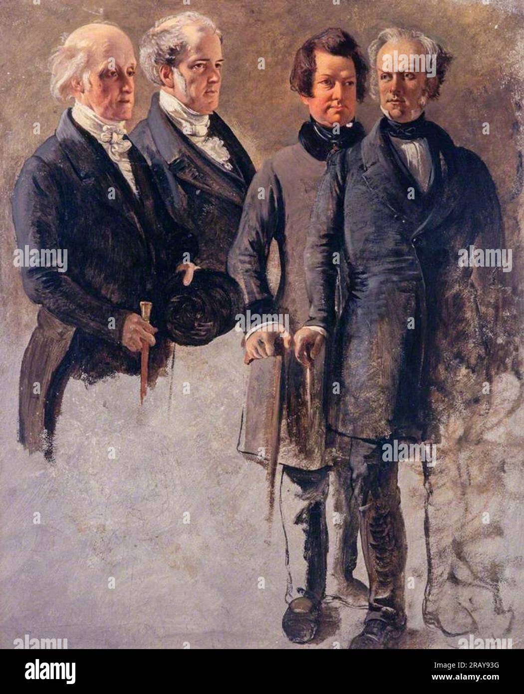 The Marquess of Breadalbane with Lord Cockburn, the Marquess of Dalhousie and Lord Rutherfurd 1850 by George Harvey Stock Photo
