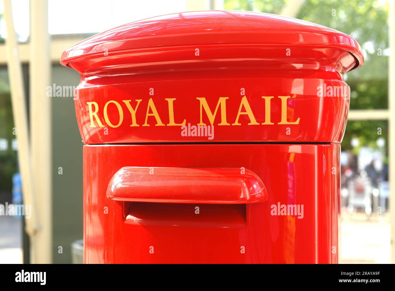 Red London potbox / Mail box Stock Photo