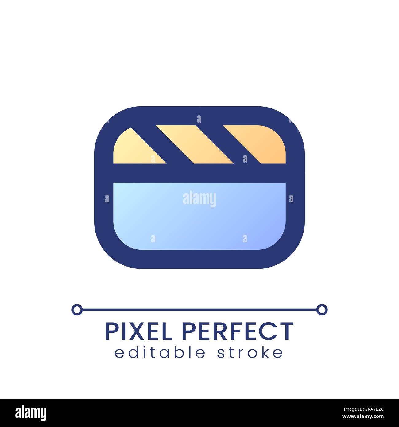 Video file pixel perfect gradient fill ui icon Stock Vector
