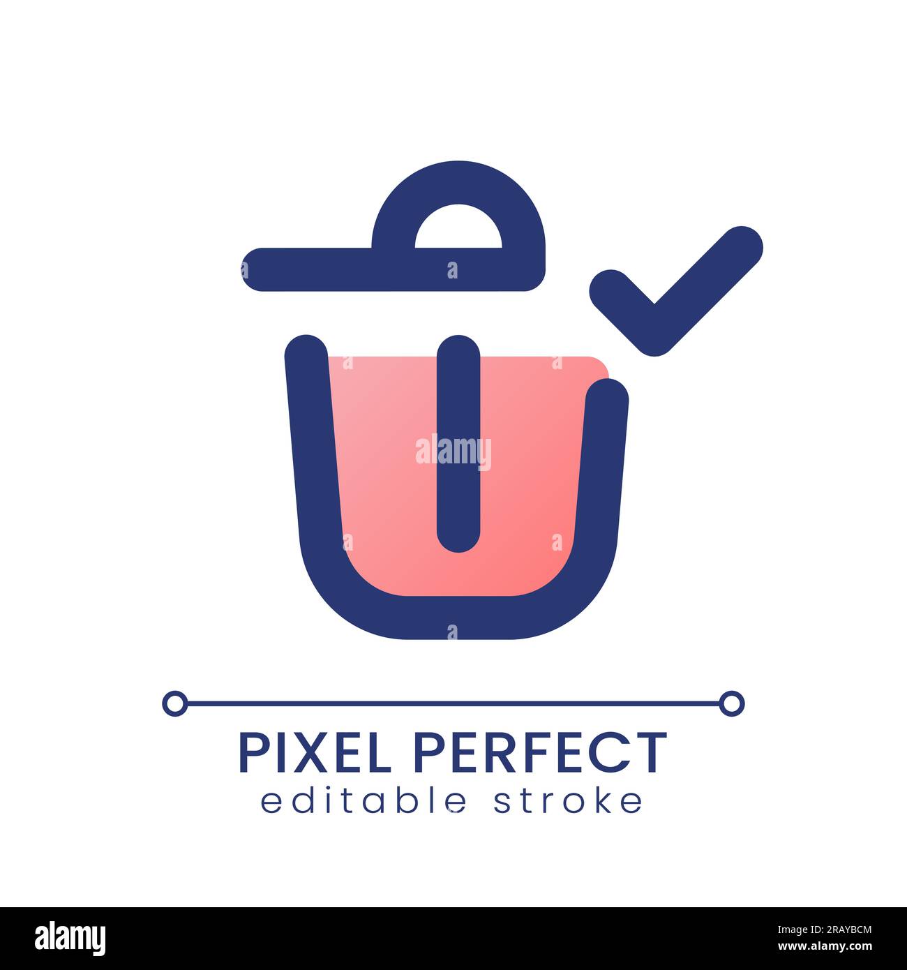 Successfully deleted pixel perfect gradient fill ui icon Stock Vector