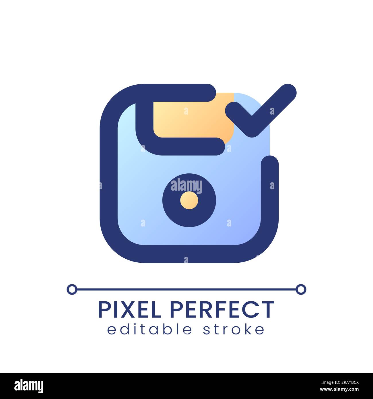 Apply saving pixel perfect gradient fill ui icon Stock Vector
