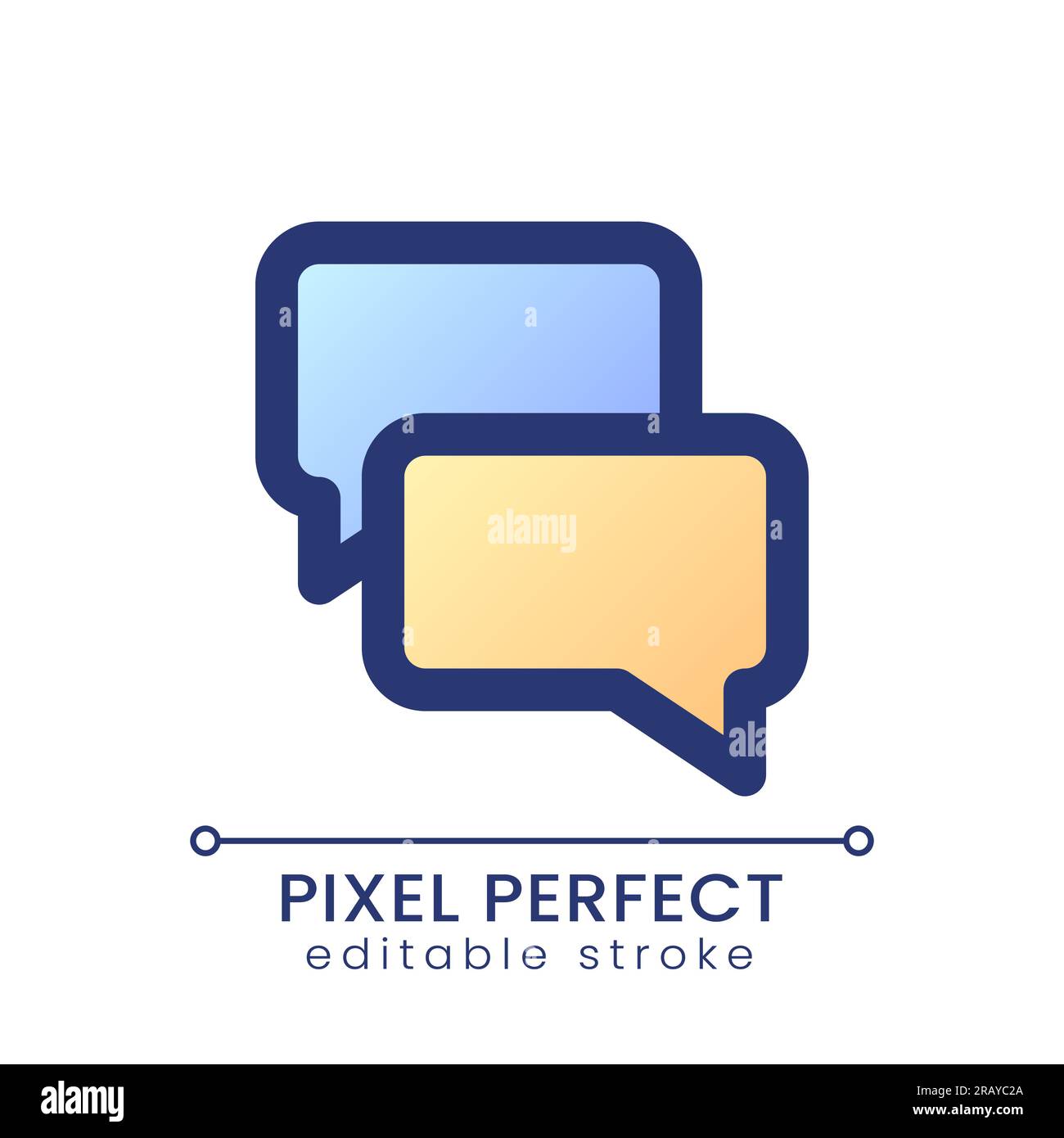 Messenger pixel perfect gradient fill ui icon Stock Vector