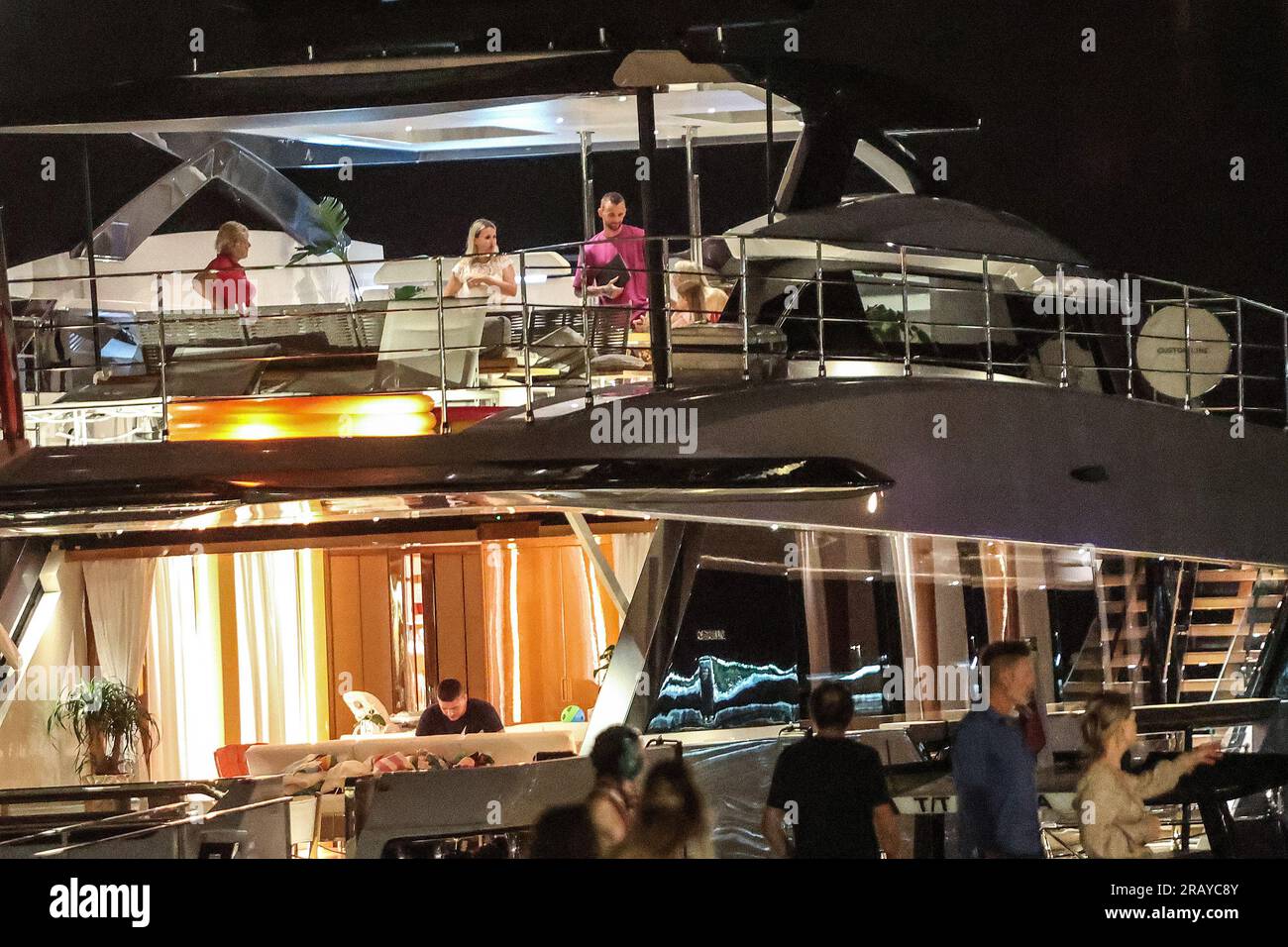 Split, Croatia. 22nd June, 2023. Croatia midfielder Marcelo Brozovic is seen with his wife Silvija at yacht in Split, Croatia on July 5, 2023. Marcelo has become the latest name who has joined Cristiano Ronaldo Al-Nassr club in Saudi Arabia after signing a contract worth 100 million euros. Photo: Ivana Ivanovic/PIXSELL Credit: Pixsell/Alamy Live News Stock Photo