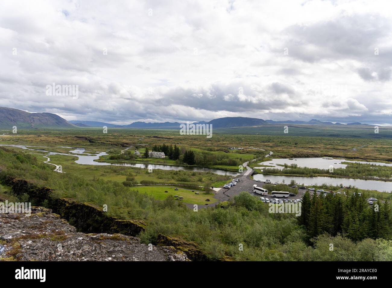 Thingvellir rift valley of the mid Atlantic ridge in Iceland Stock Photo
