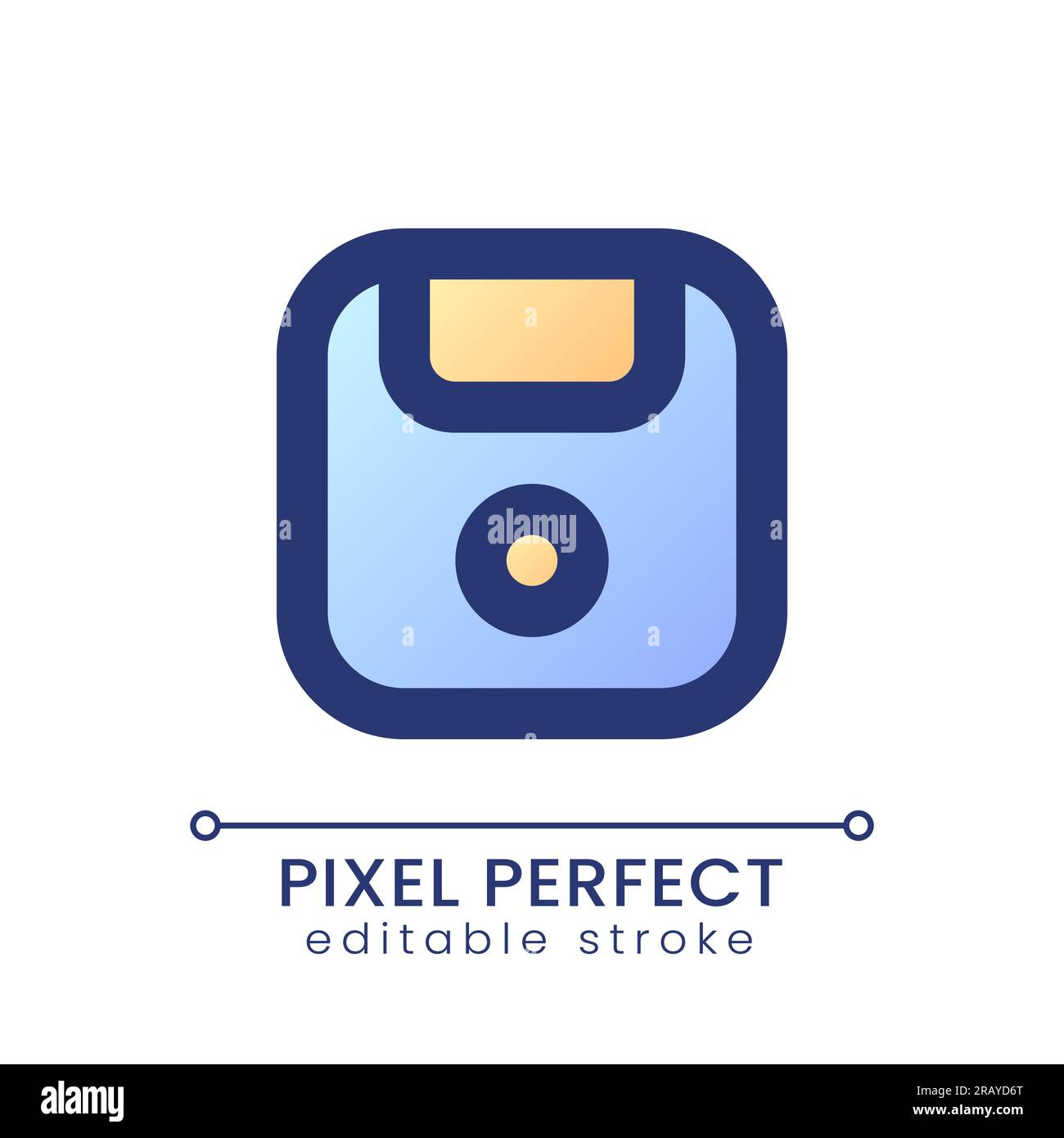 Save pixel perfect gradient fill ui icon Stock Vector