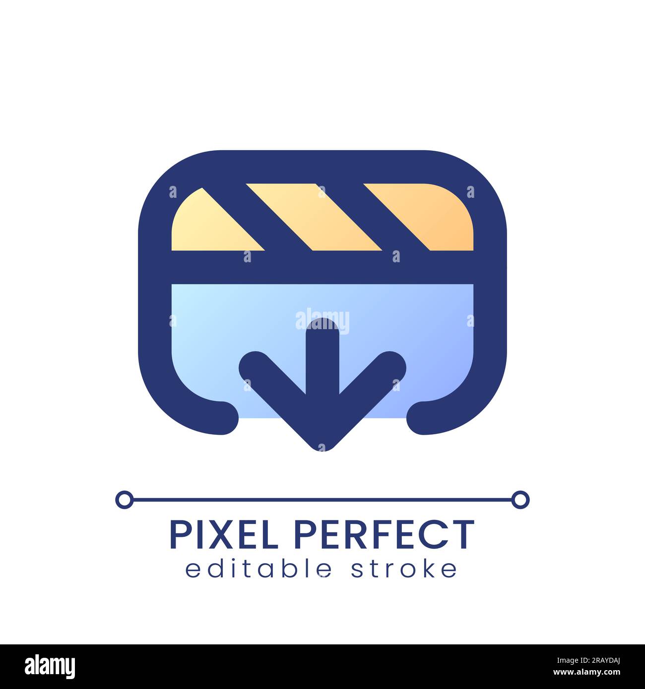 Import video file pixel perfect gradient fill ui icon Stock Vector