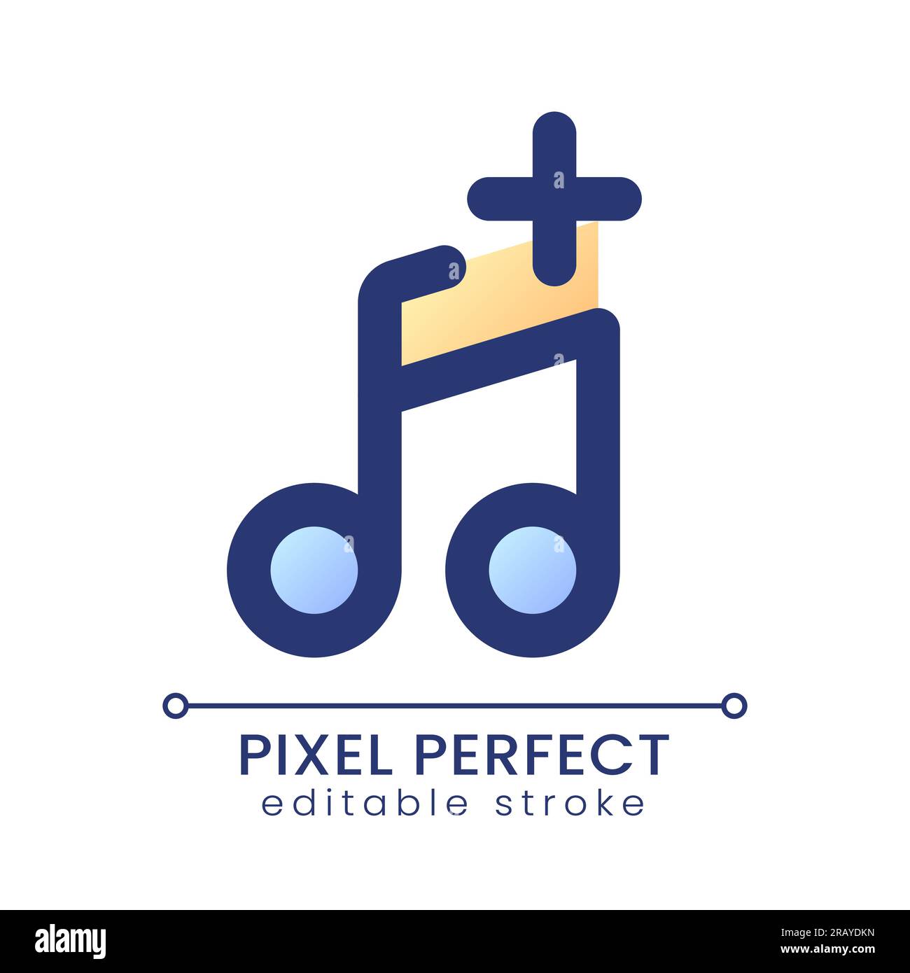 Add audio pixel perfect gradient fill ui icon Stock Vector
