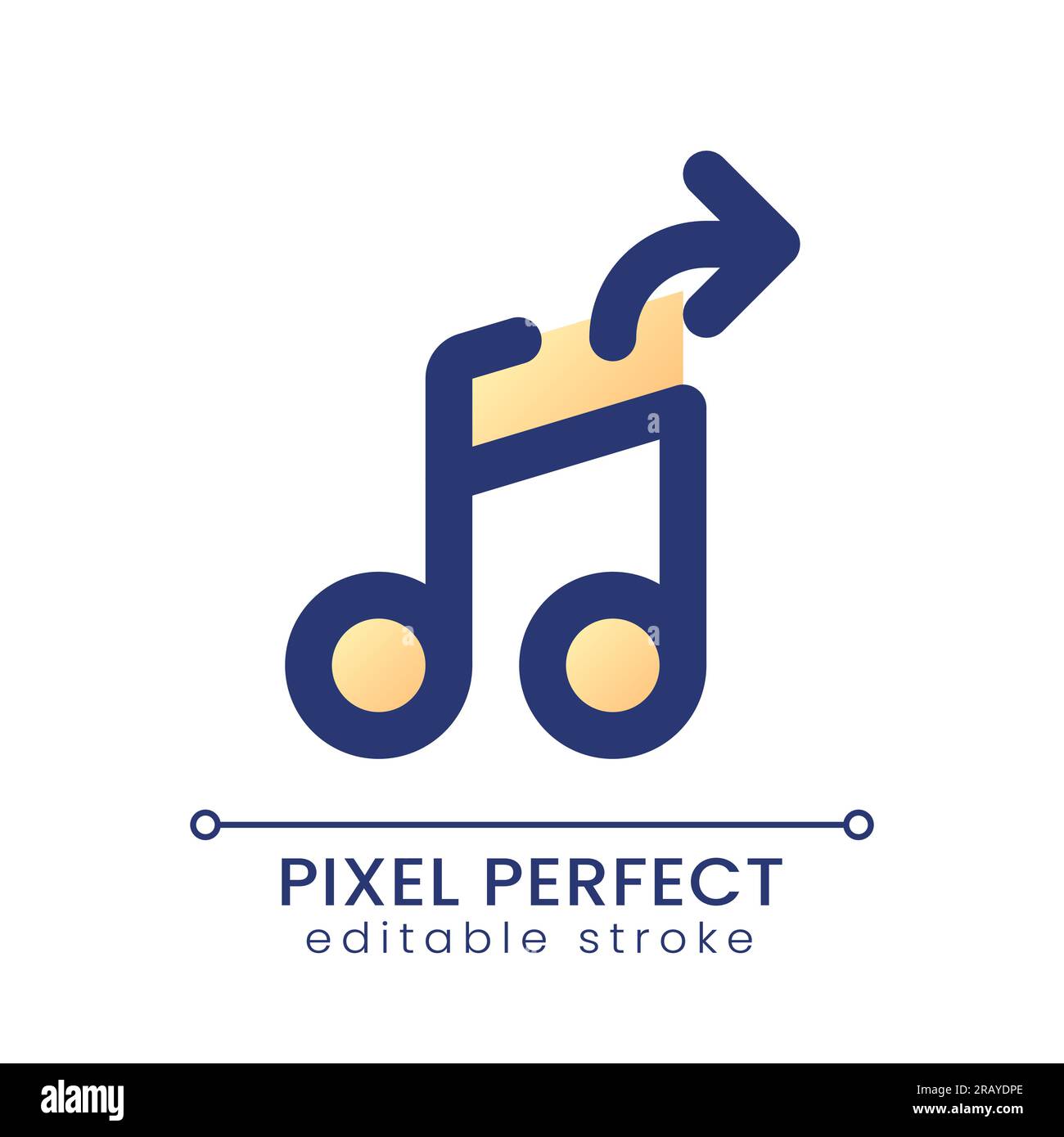 Extract audio pixel perfect gradient fill ui icon Stock Vector