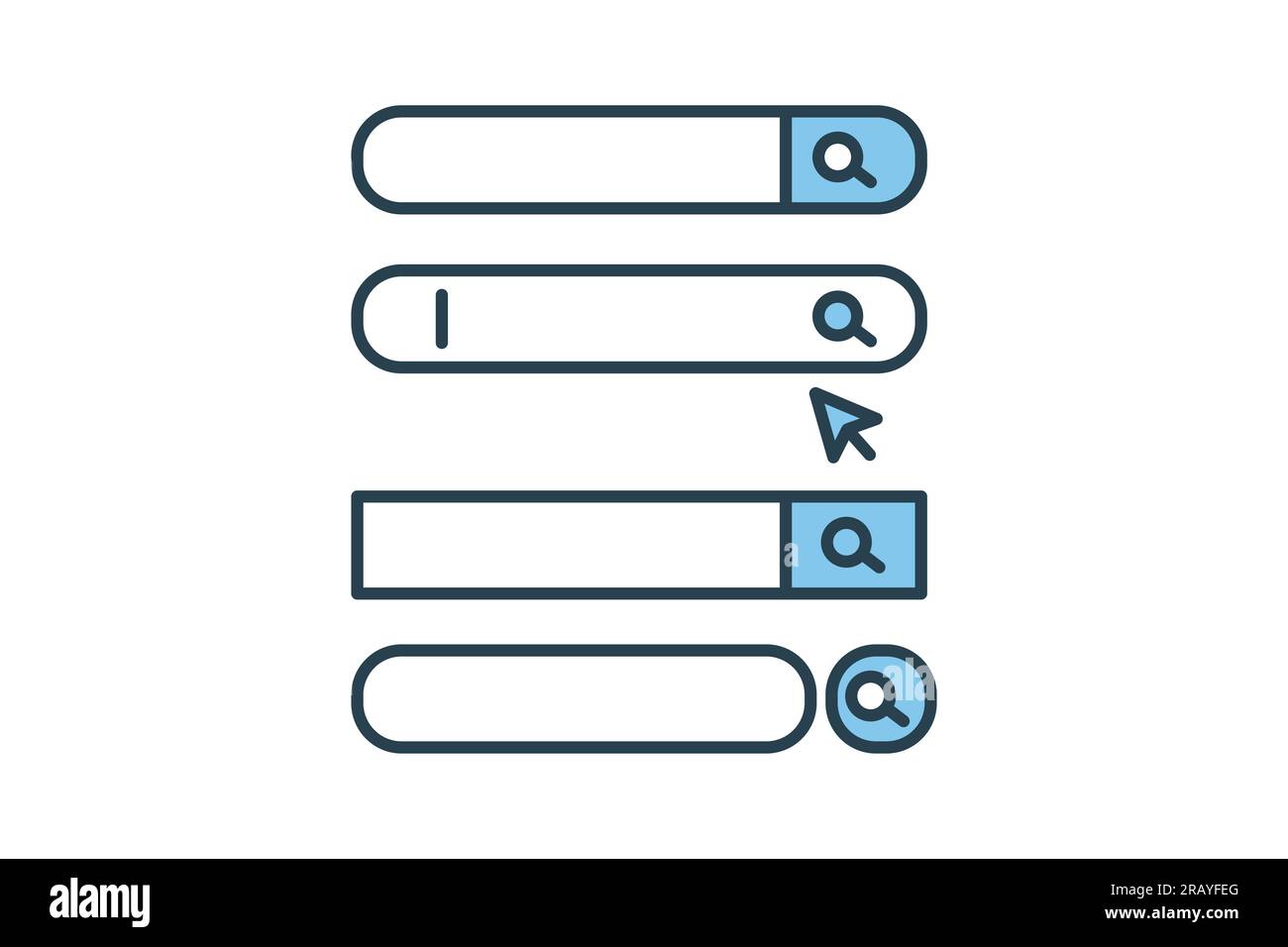 Search bar icon. Flat line icon style design. Simple vector design editable Stock Vector