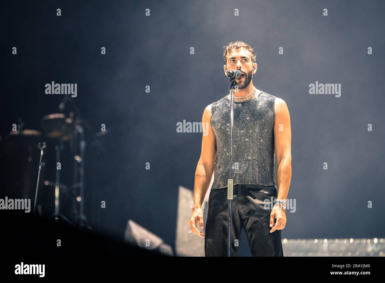 Torino, Italia. 5 luglio 2023. the Italian singer Marco Mengoni performed live on the stage of the Stadio Grande Torino. Credit: Andrea Pinna Stock Photo