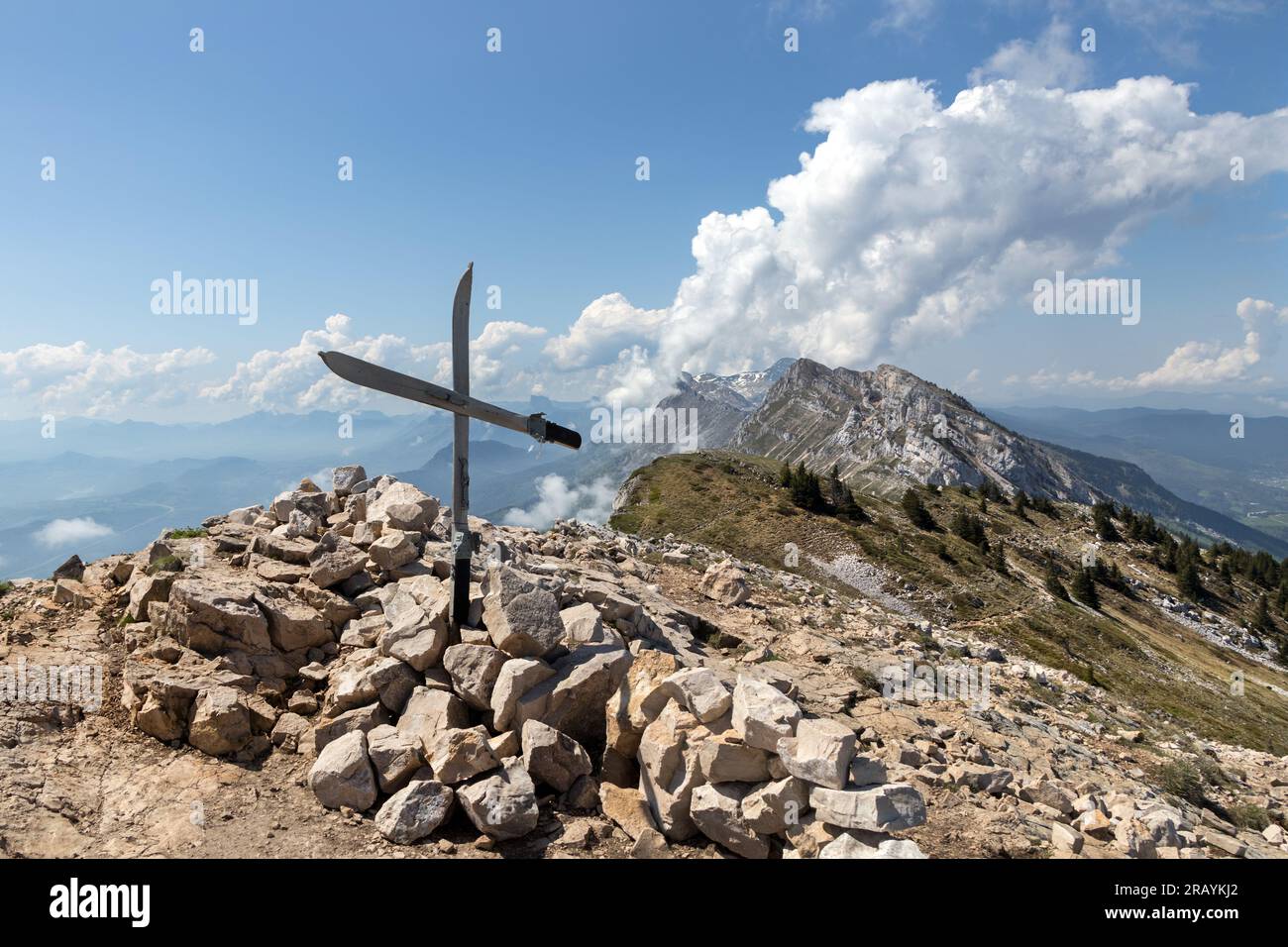 The Summit of Pic Saint Michel (alt 1,966m), Vercors Massif, Lans en Vercors, France Stock Photo