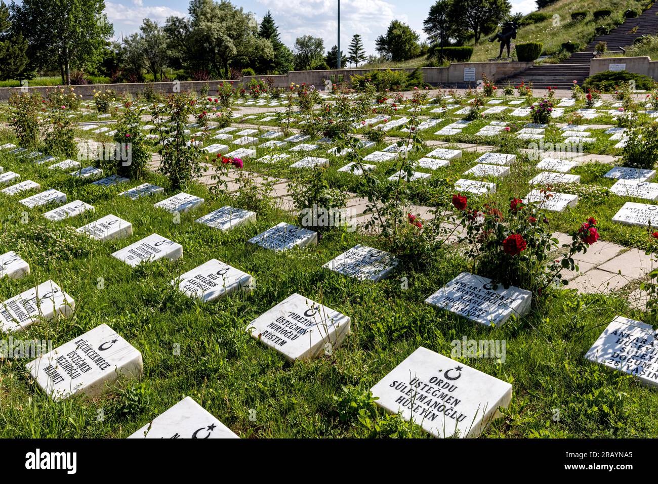 Afyon, Dumlupınar, Türkiye 30 Haziran 2023;Victory Monuments and cemetery in Dumlupinar.The Battle of Dumlupinar was the last battle in the Greco-Turk Stock Photo