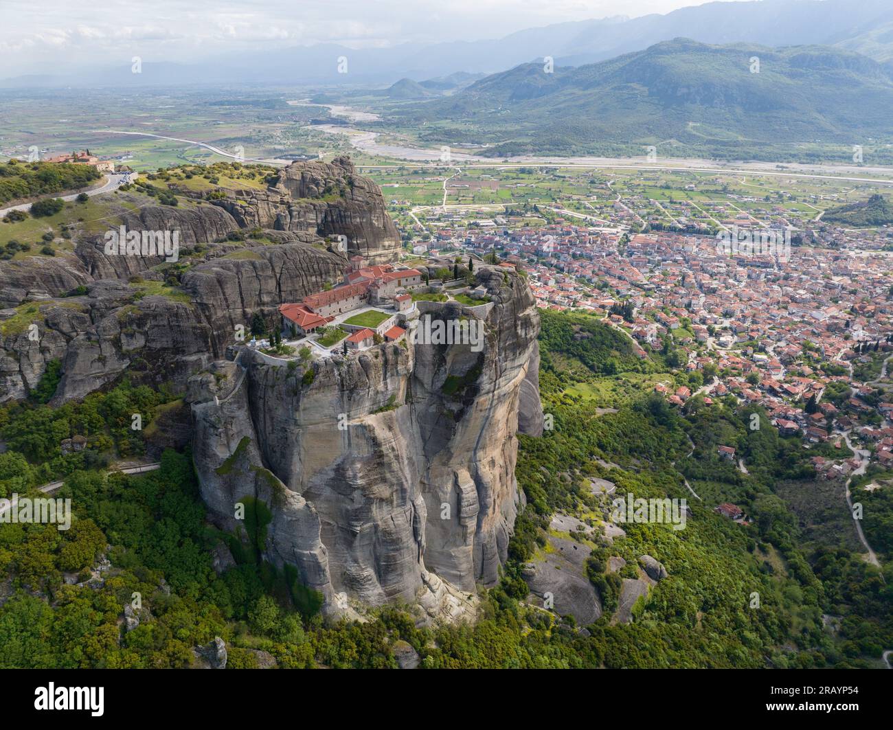 Kalampaka Aerial view of Meteora Monastery in Kalambaka, Greece Stock Photo - Alamy