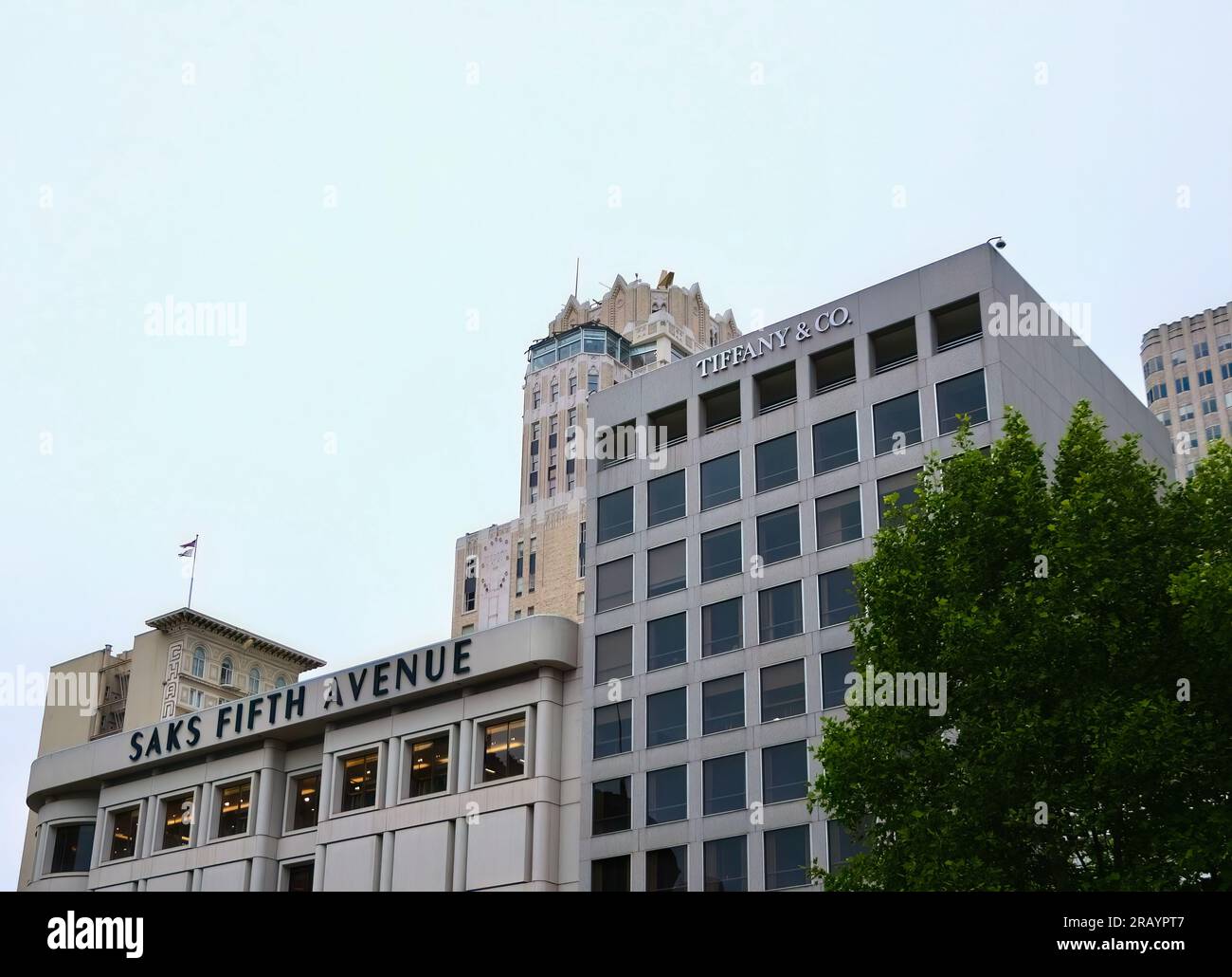 Tiffany & Co luxury jewellery and Saks Fifth Avenue department store