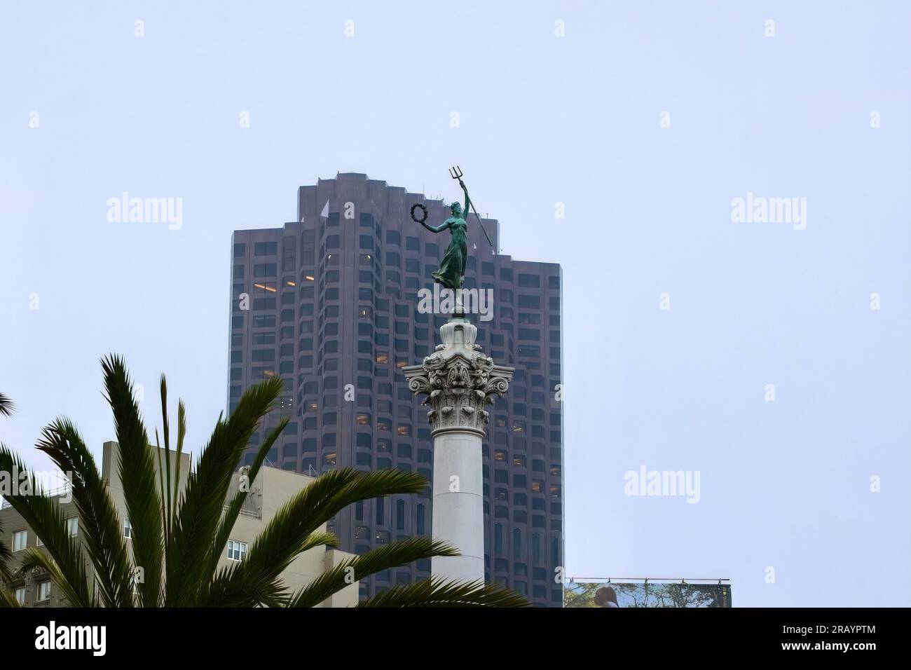The Dewey Monument dedicated to Admiral George Dewey with Nike the ancient Greek Goddess of Victory Union Square San Francisco California USA Stock Photo
