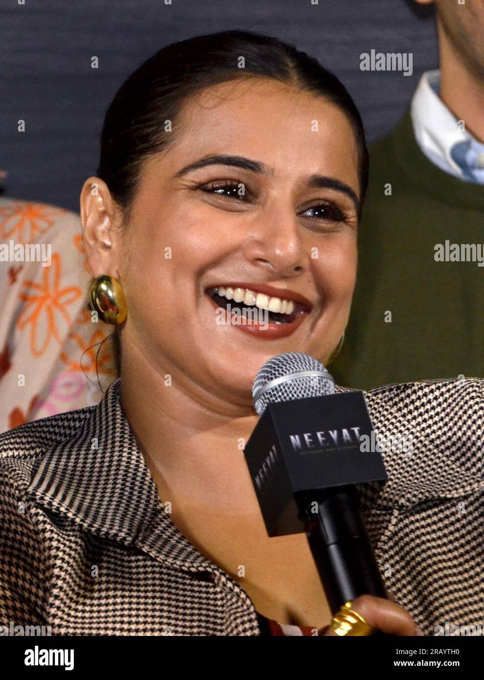 Indian actress Vidya Balan attends the press conference of her Indian