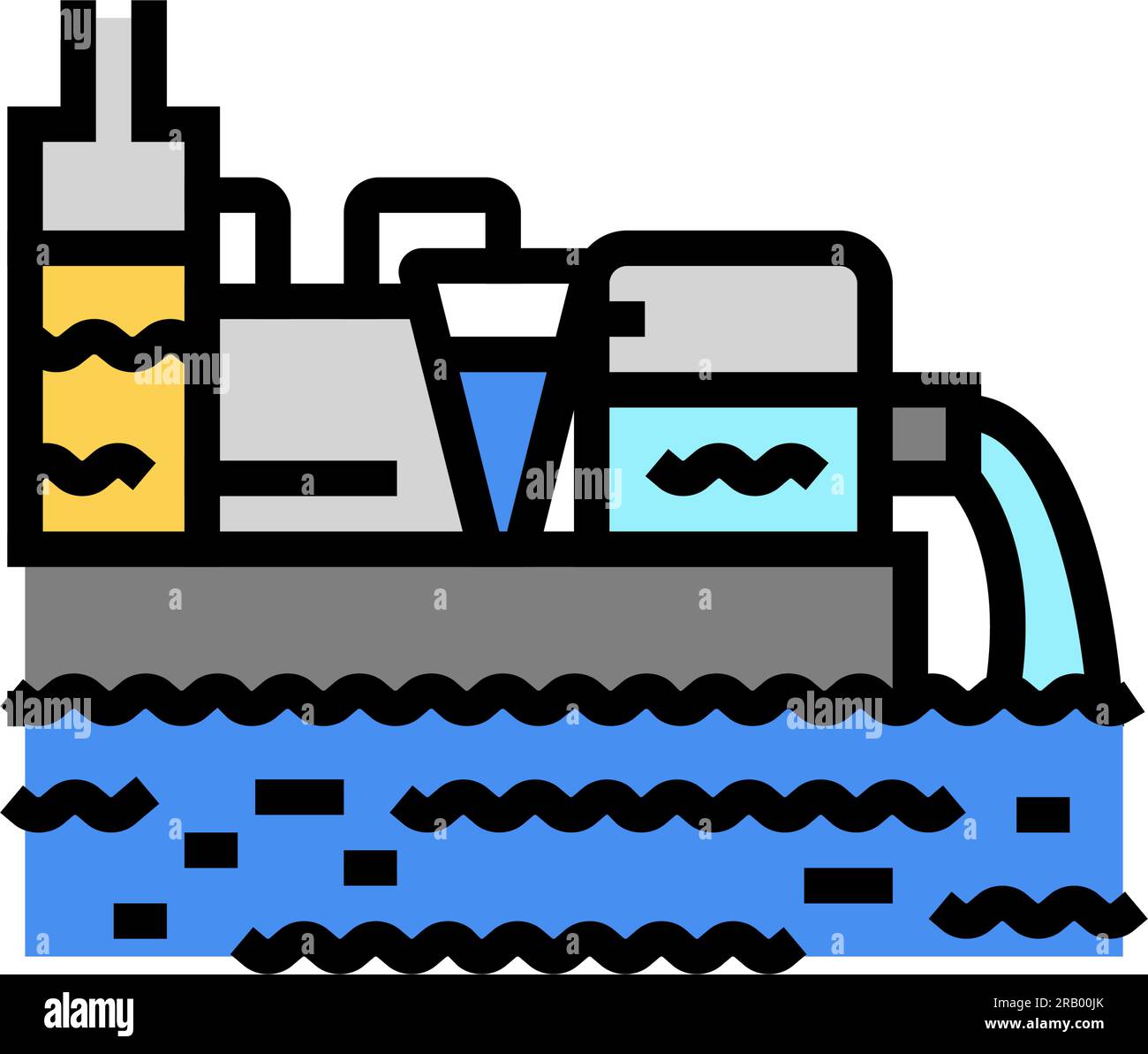 marine sewage treatment color icon vector illustration Stock Vector ...