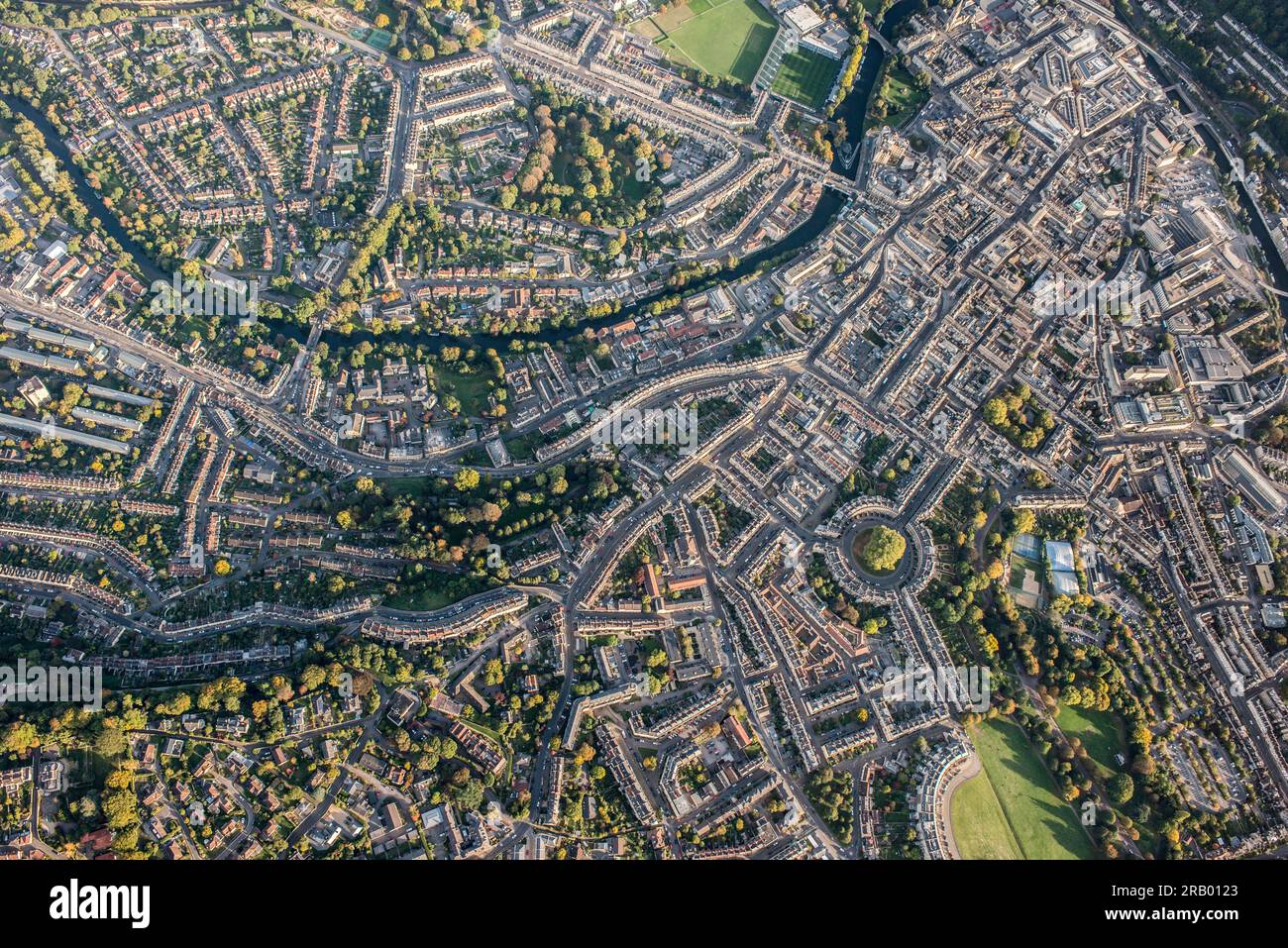 City Of Bath from above arial view Stock Photo