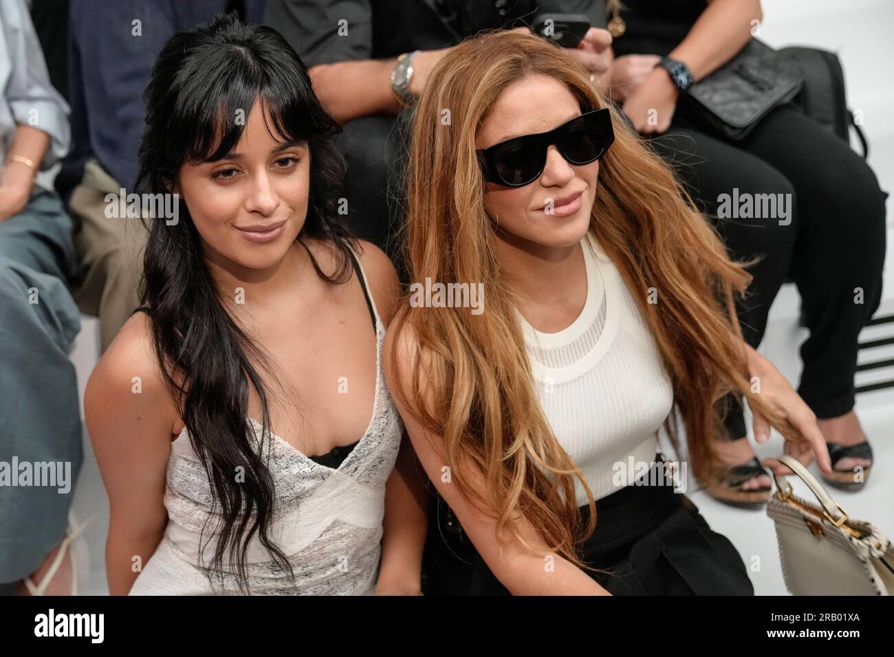 Camila Cabello, left, and Shakira attend the Fendi Haute Couture  Fall/winter 2023-2024 fashion collection presented in Paris, Thursday, July  6, 2023. (AP Photo/Christophe Ena Stock Photo - Alamy