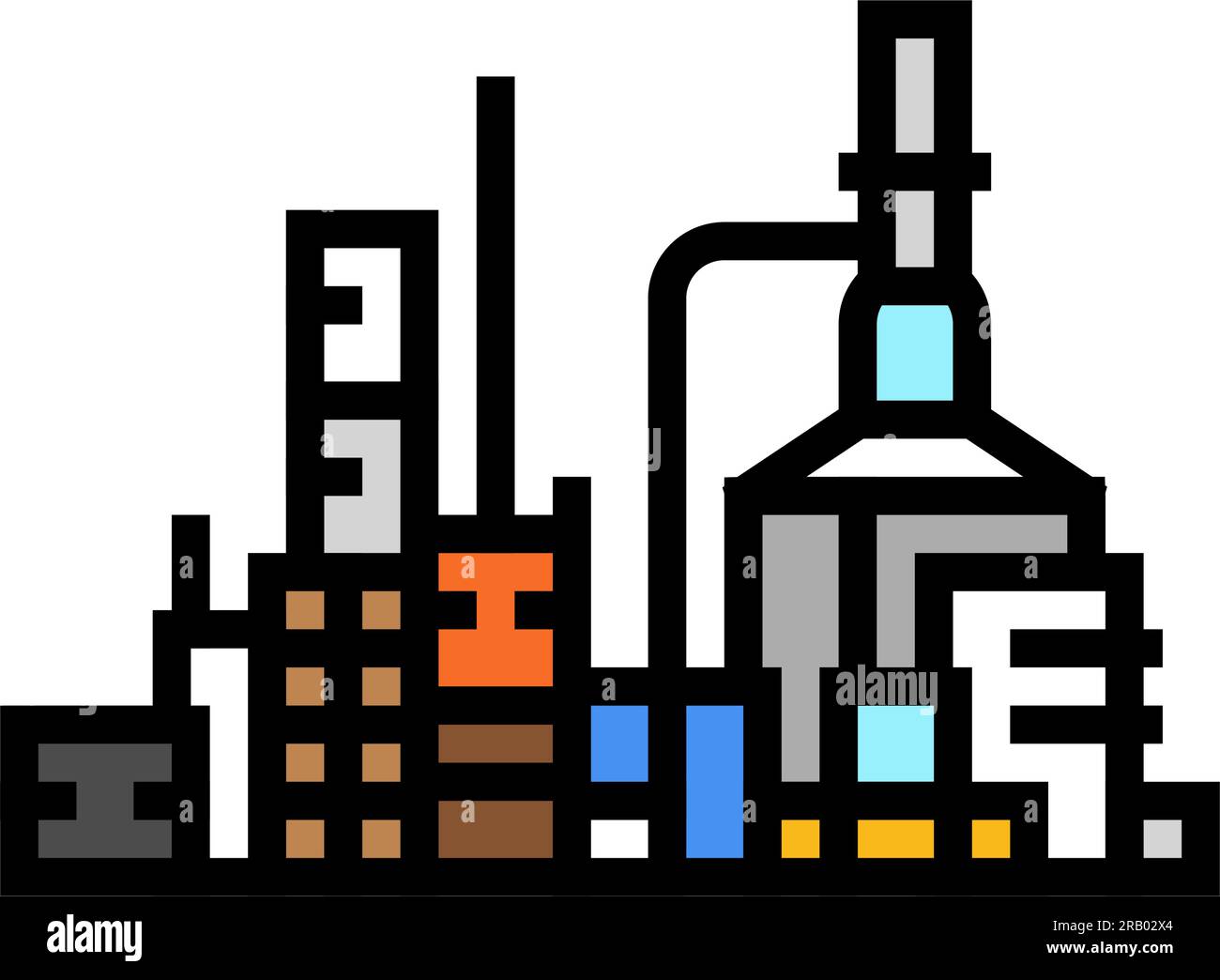 oil refinery plant petroleum engineer color icon vector illustration ...