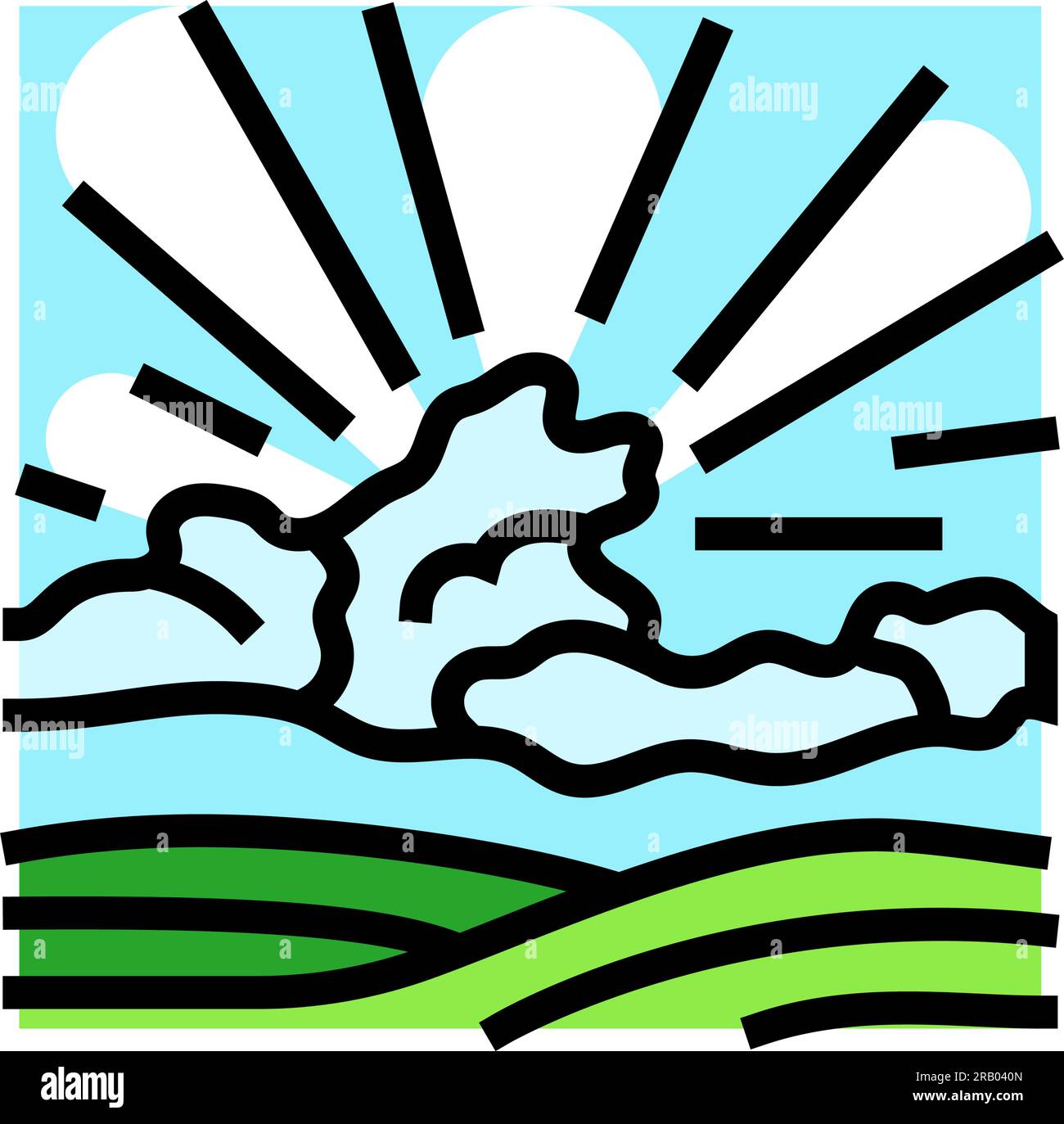 sun rays summer sunlight color icon vector illustration Stock Vector ...