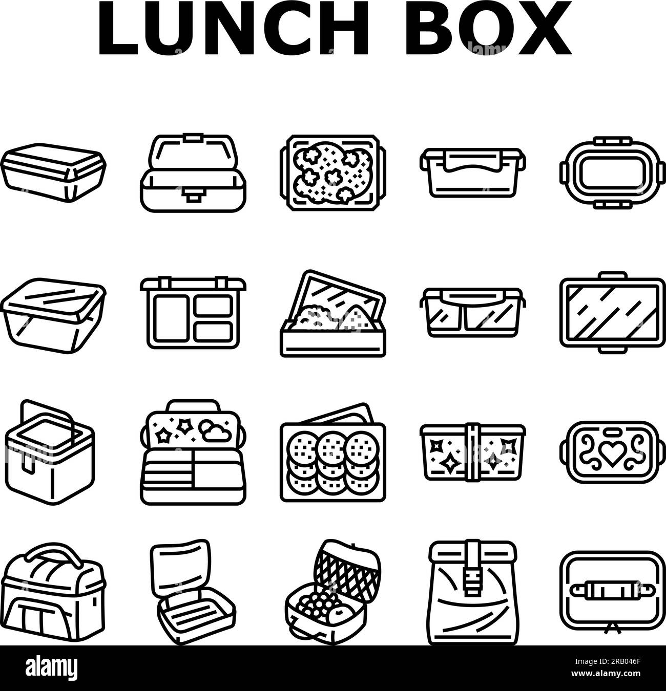Lunch Box Food School Meal Icons Set Vector Stock Vector Image Art lunch-box-food-school-meal-icons-set-vector-stock-vector-image-art