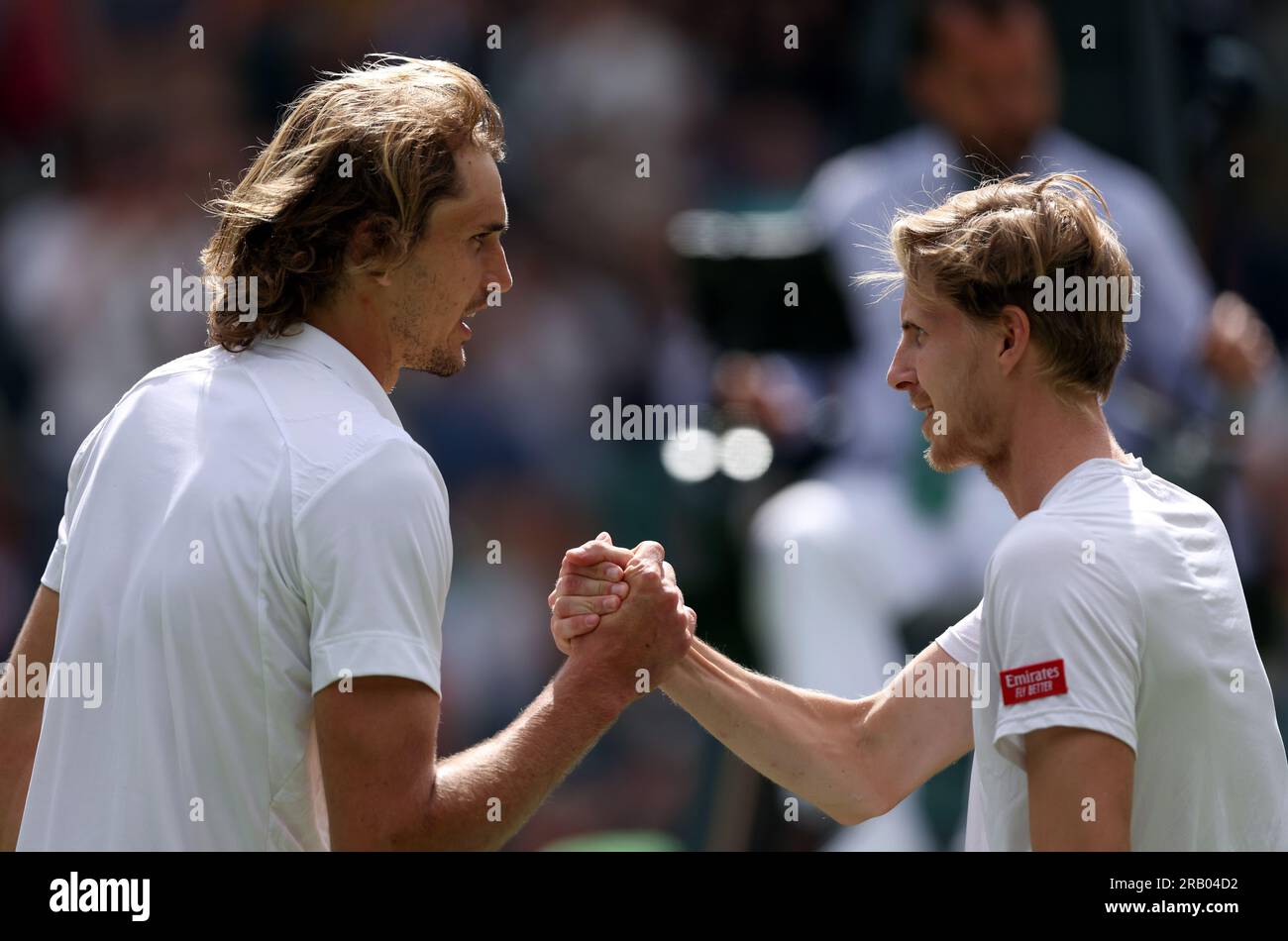 Alexander Zverev And Gijs Brouwer (right) Shake Hands After Their Match ...