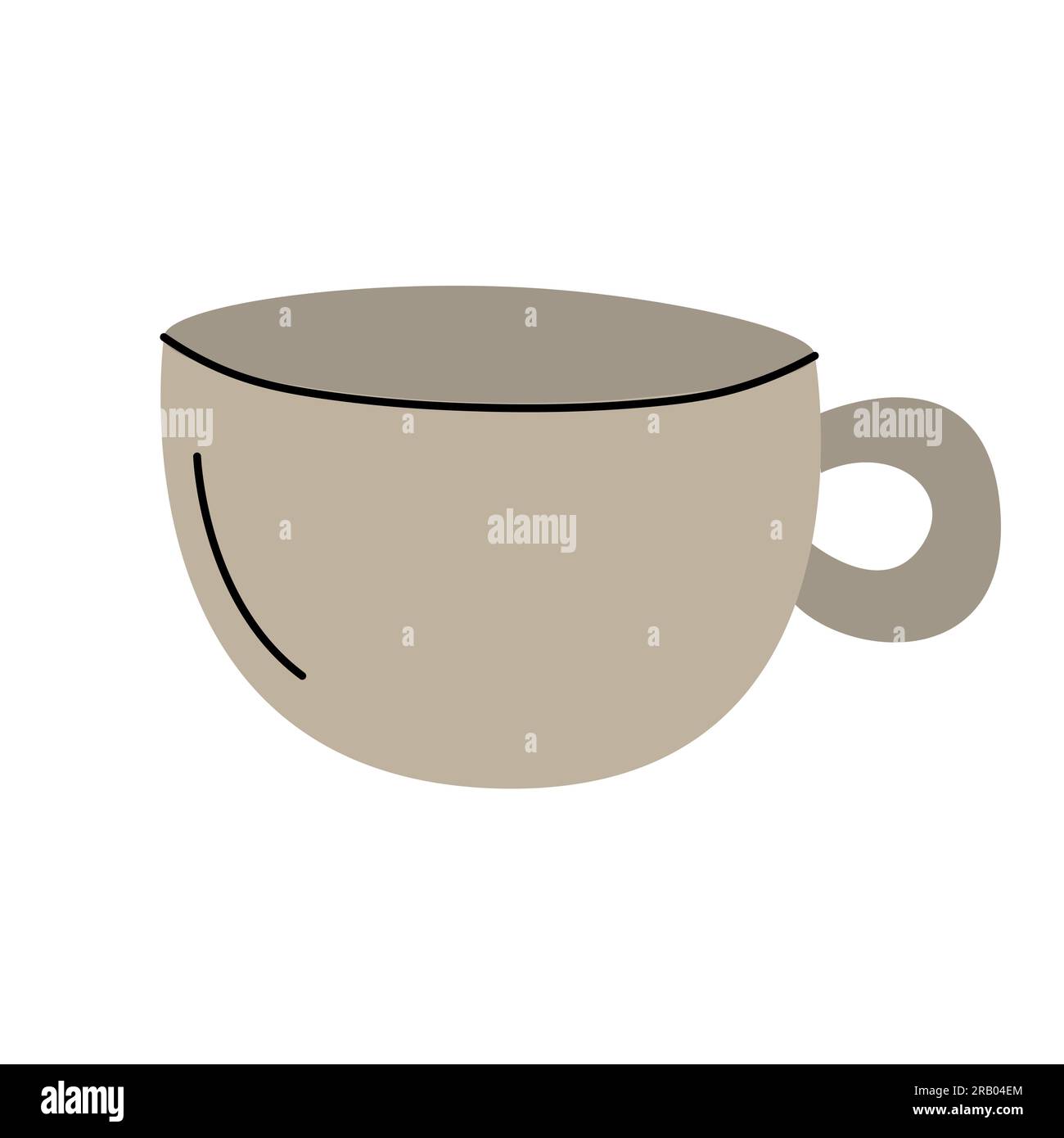 Flat illustration of mug hot coffee isolated on white background. Stock Vector