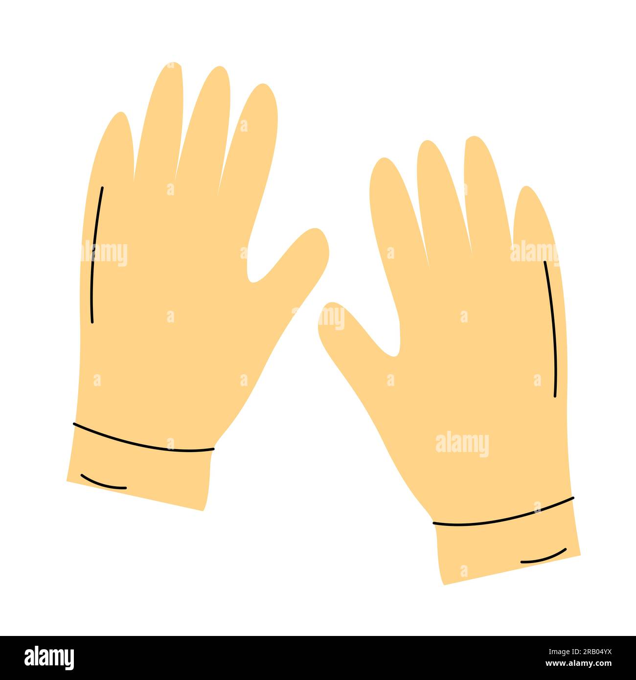 Yellow gloves on a white background vector flat illustration Stock