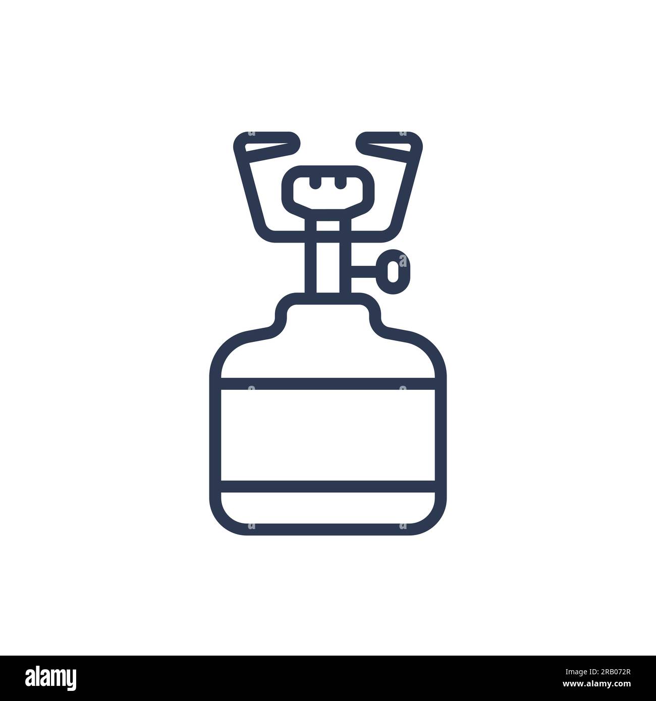 camping stove line icon on white Stock Vector