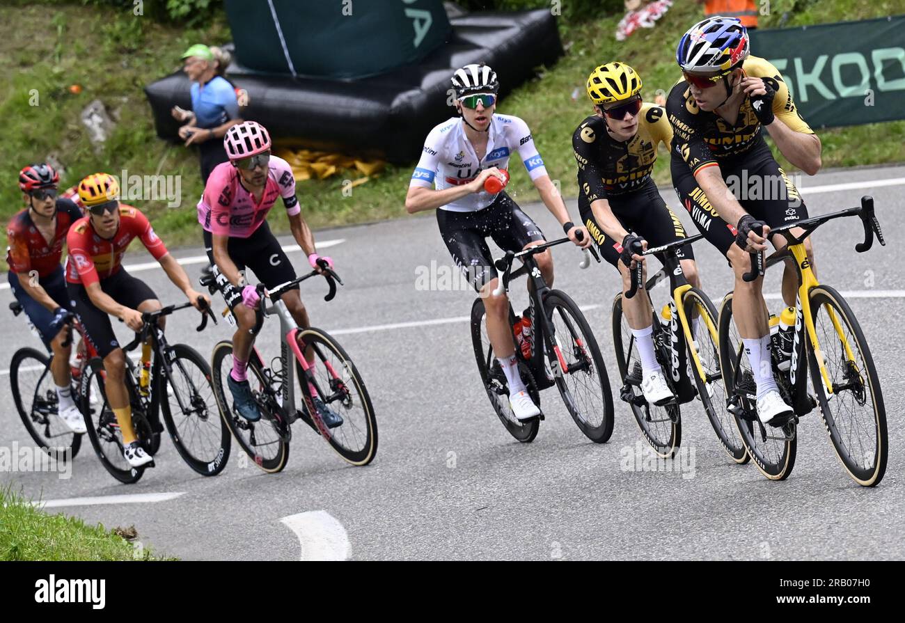 Belgian Wout Van Aert of JumboVisma, Danish Jonas Vingegaard of Jumbo