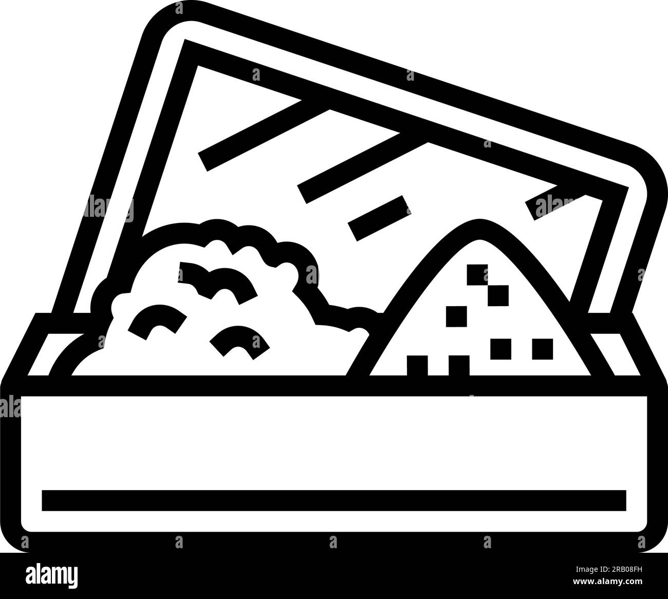 lunch box glass meal line icon vector illustration Stock Vector Image ...