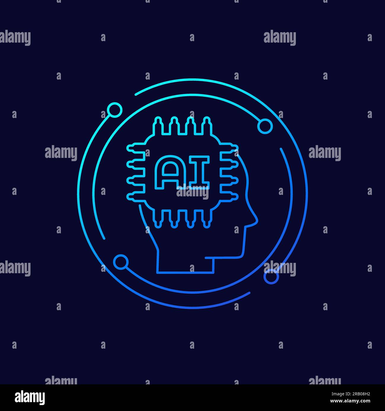AI technology icon, Artificial Intelligence Stock Vector