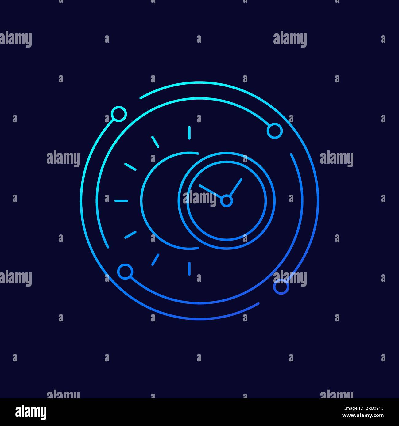 sun and time line icon, vector Stock Vector