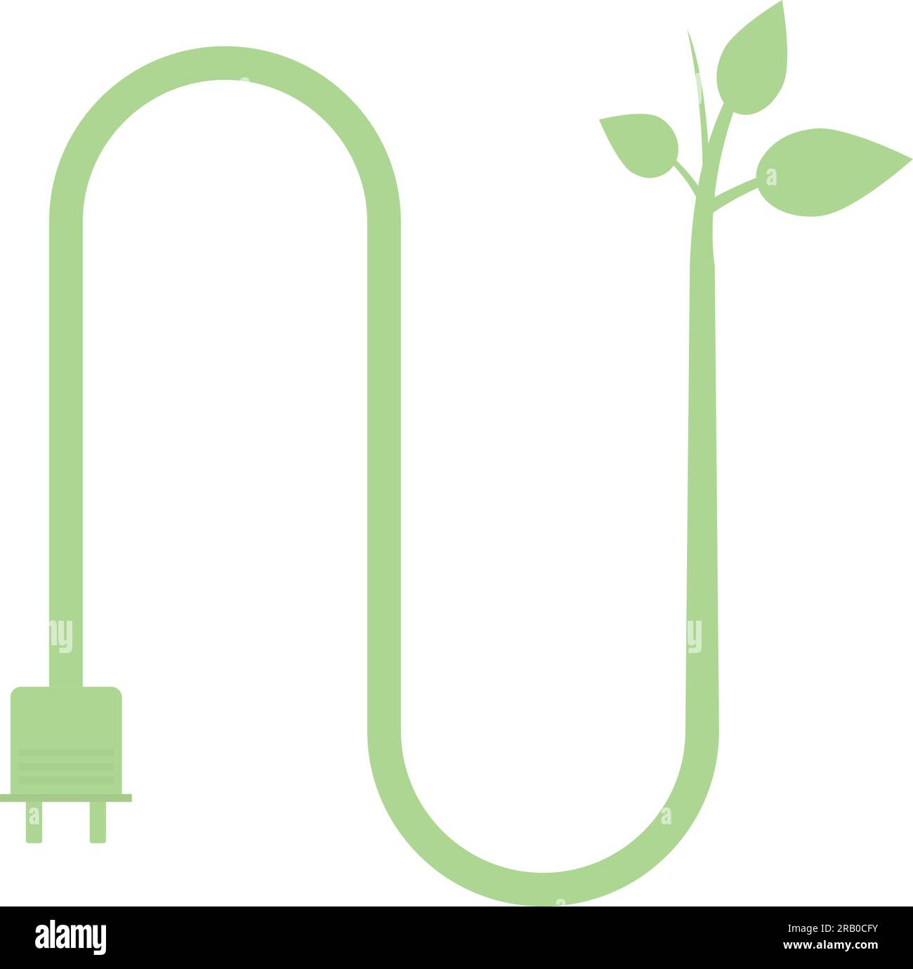 Electric plug leaves design Cut Out Stock Images & Pictures - Alamy