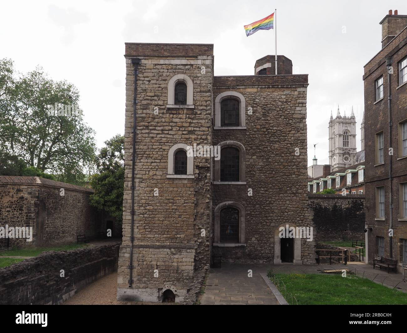 Jewel Tower 14th century surviving element of the Palace of Westminster in London, UK Stock