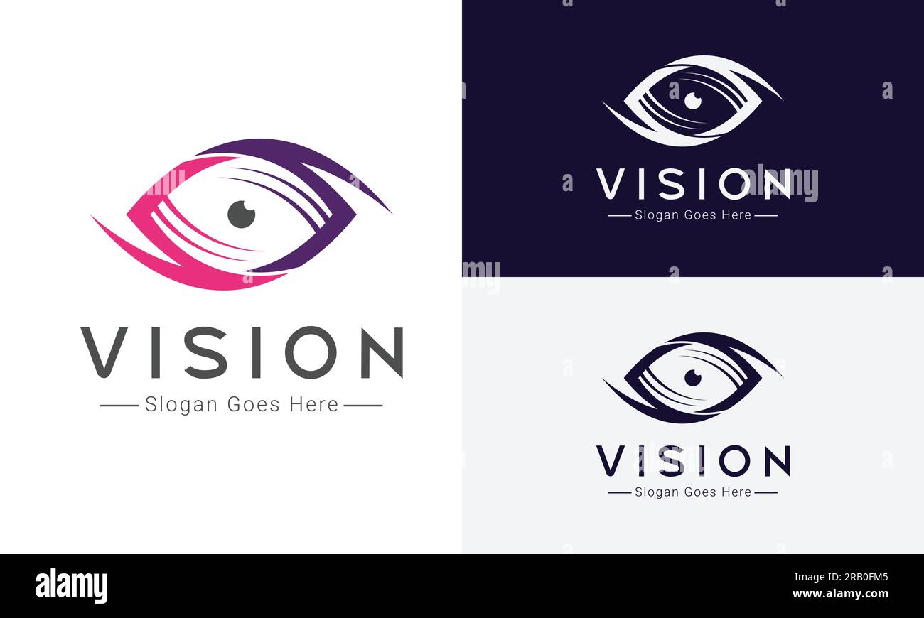 Vision Logo Design Eyesight Logotype Stock Vector