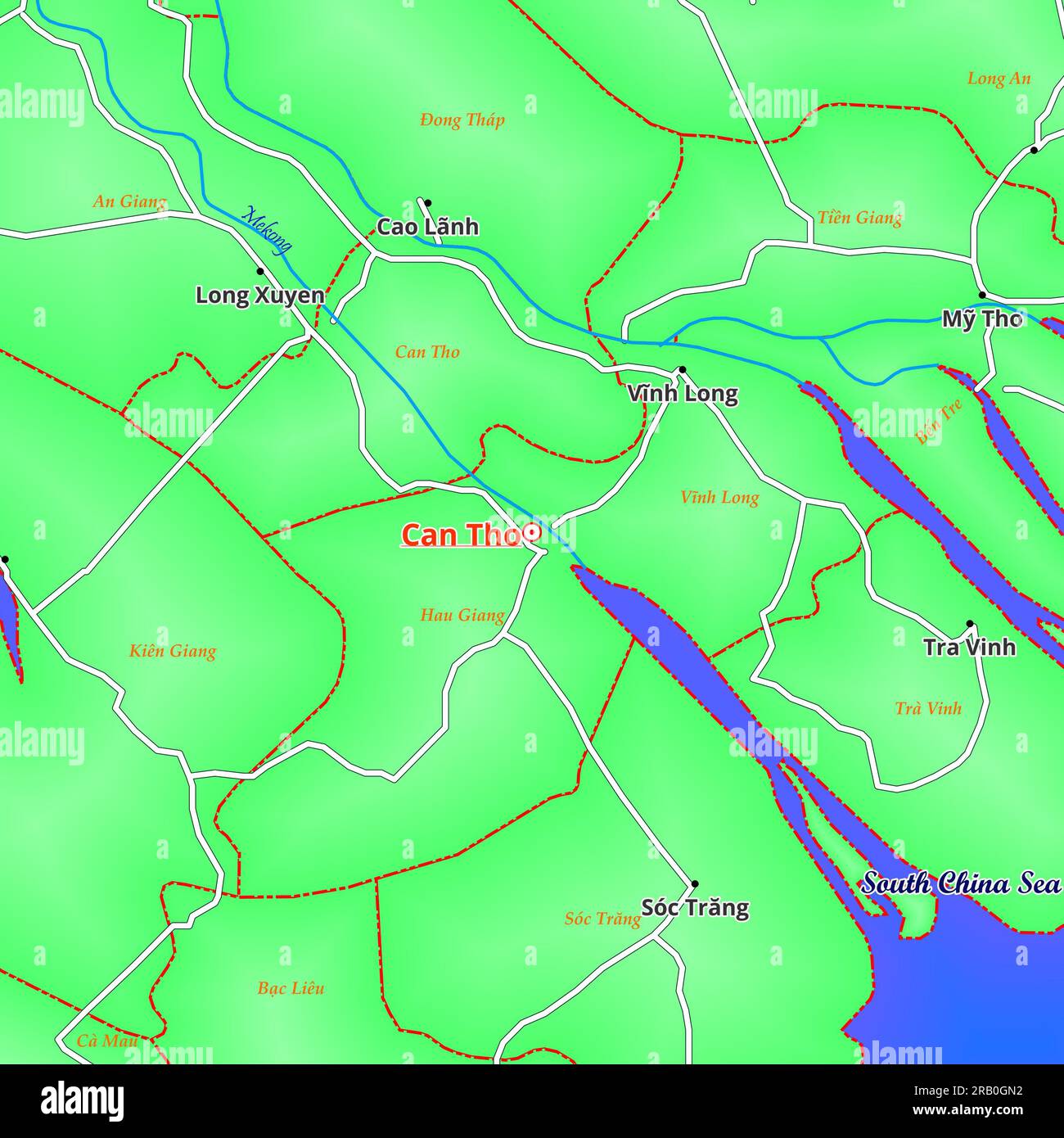Map of Can Tho City in Vietnam - Map Of Can Tho City In Vietnam 2RB0GN2
