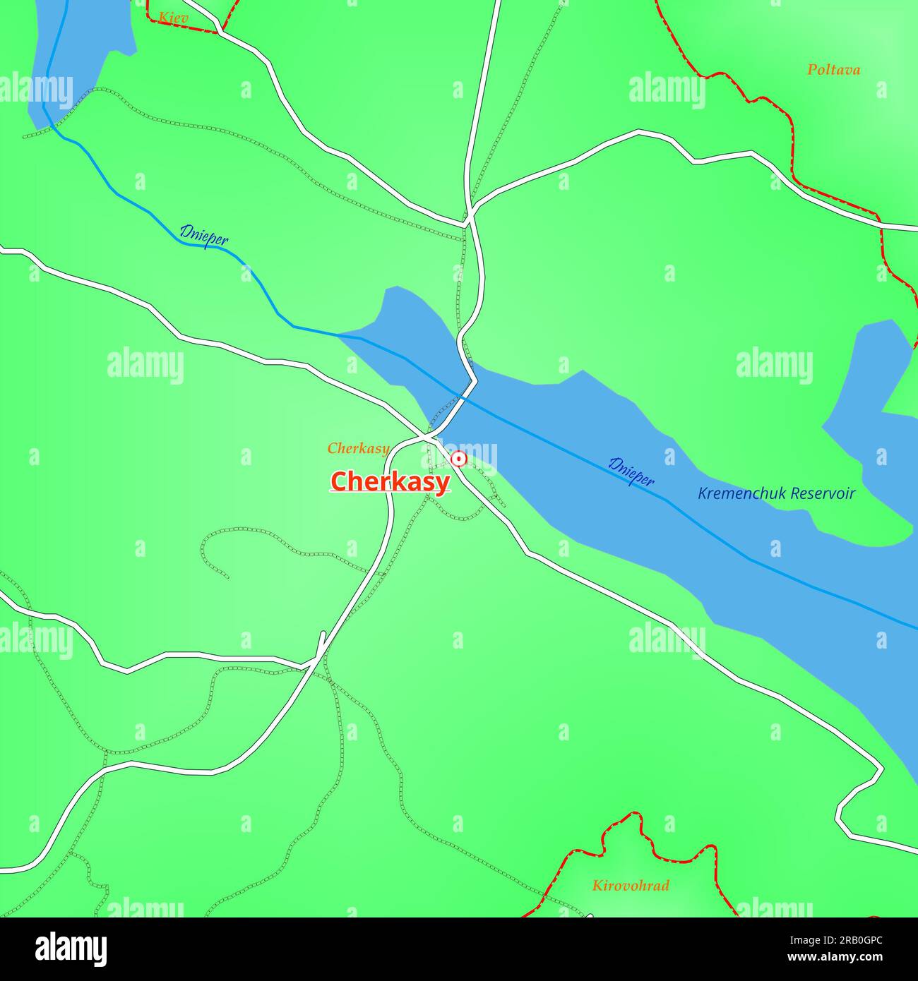 Map of Cherkasy City in Ukraine Stock Photo - Alamy