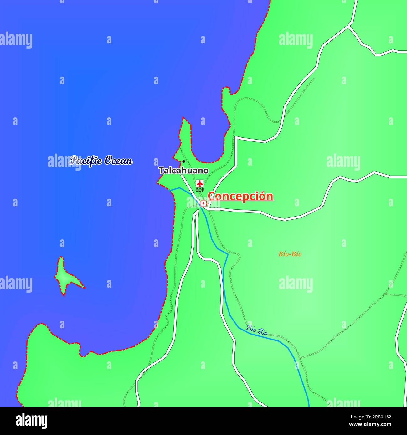 Map of Concepción City in Chile Stock Photo Alamy