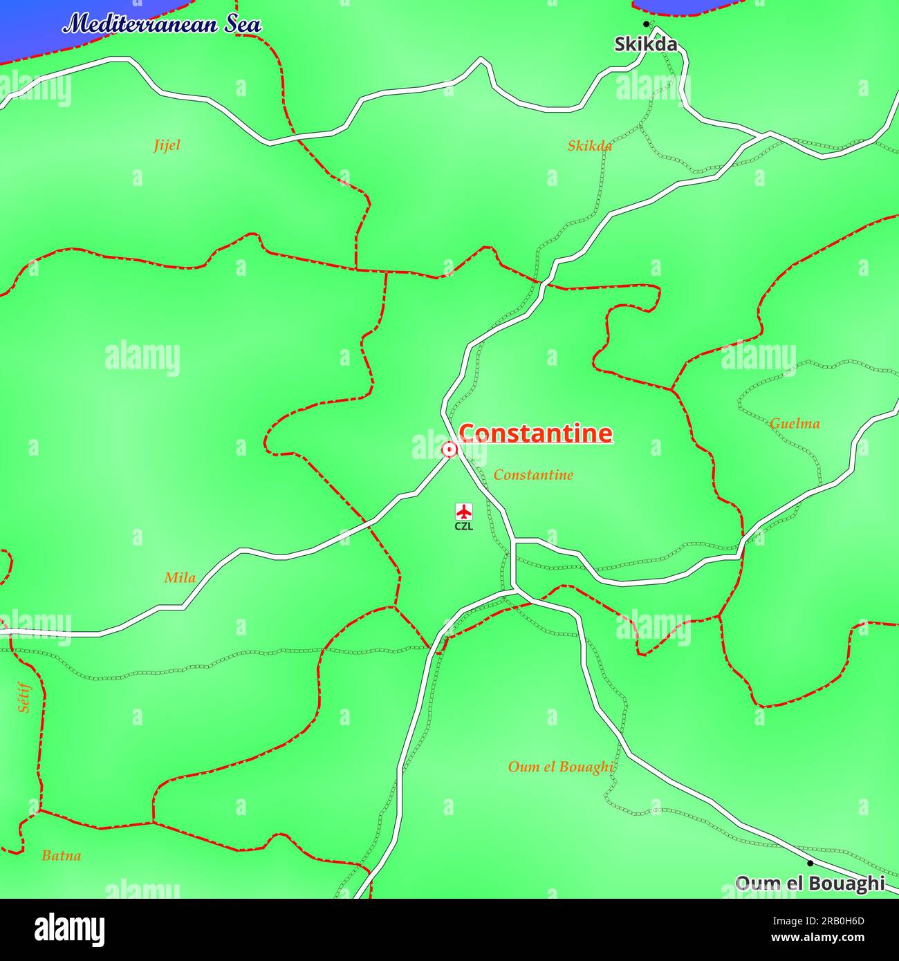 Map of Constantine City in Algeria Stock Photo Alamy