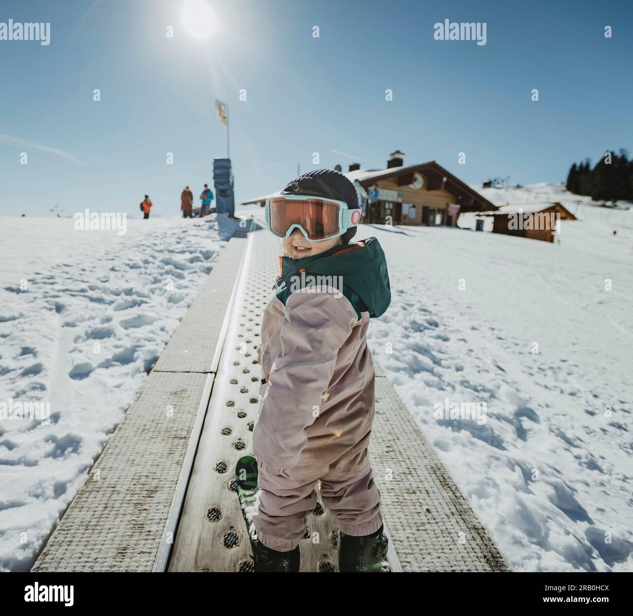 Little girl skiing Stock Photo Alamy