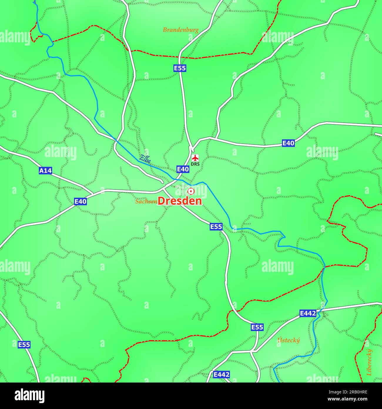 Map of Dresden City in Germany Stock Photo Alamy